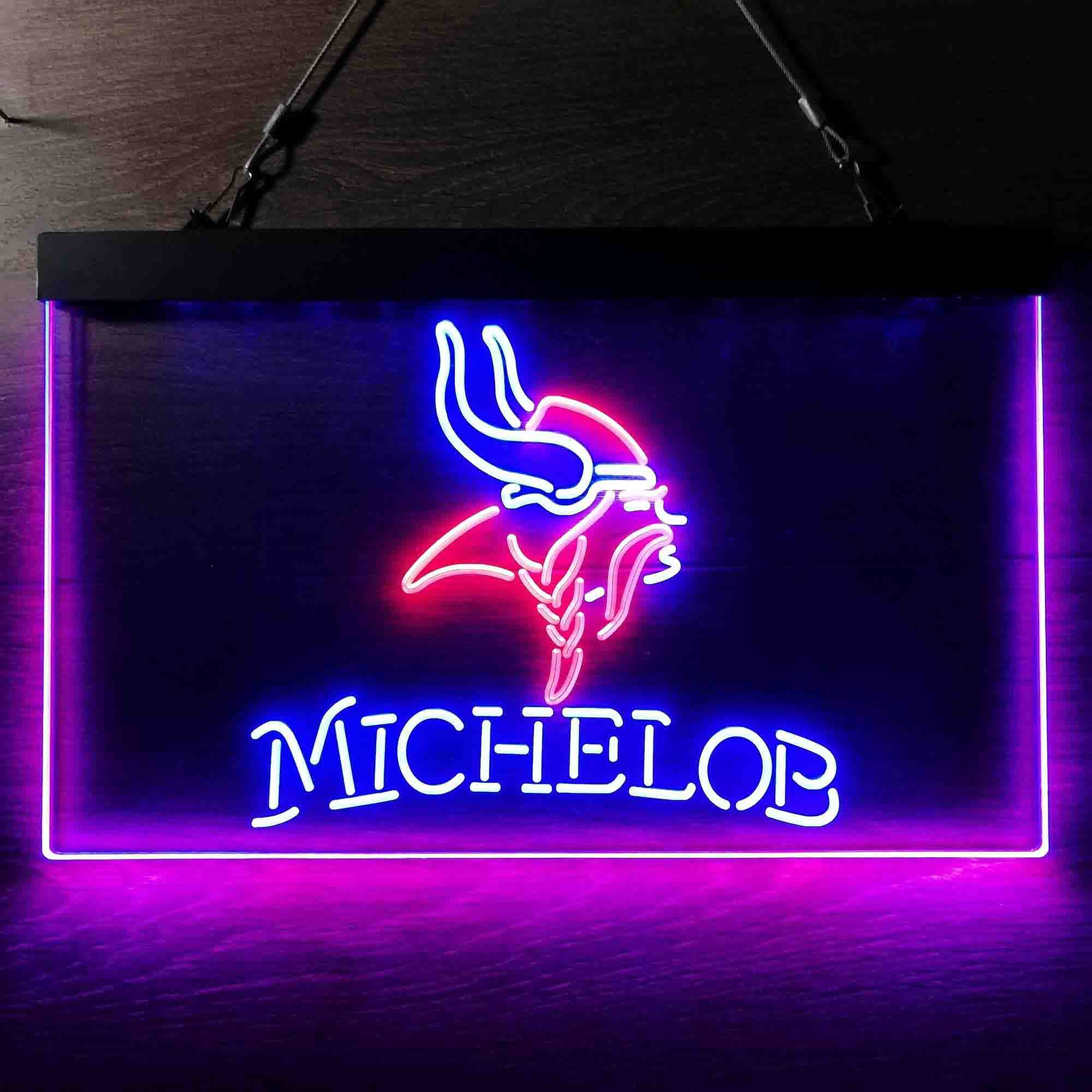 Michelob Bar Minnesota Vikings Est. 1961 Neon-Like LED Light Sign