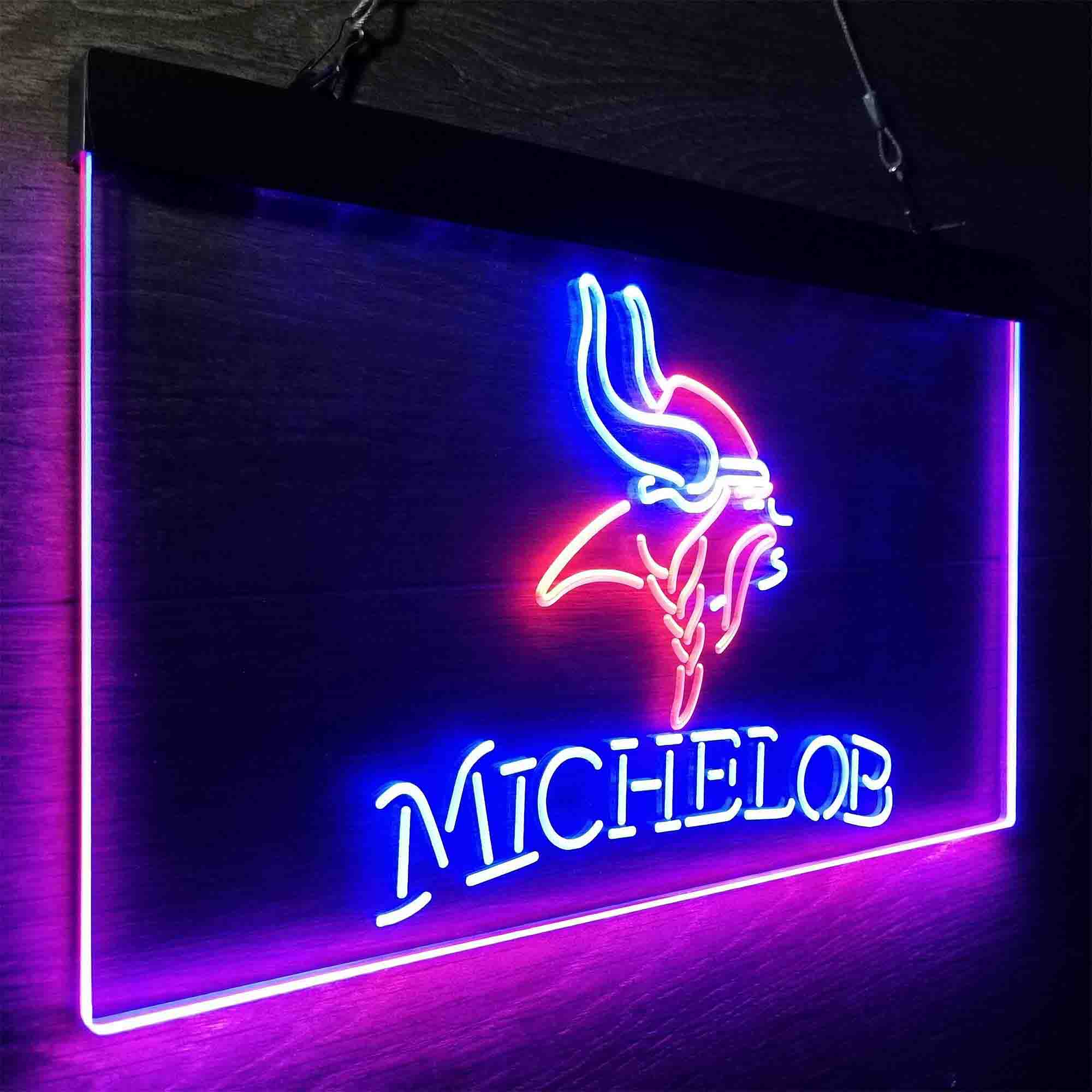 Michelob Bar Minnesota Vikings Est. 1961 Neon-Like LED Light Sign