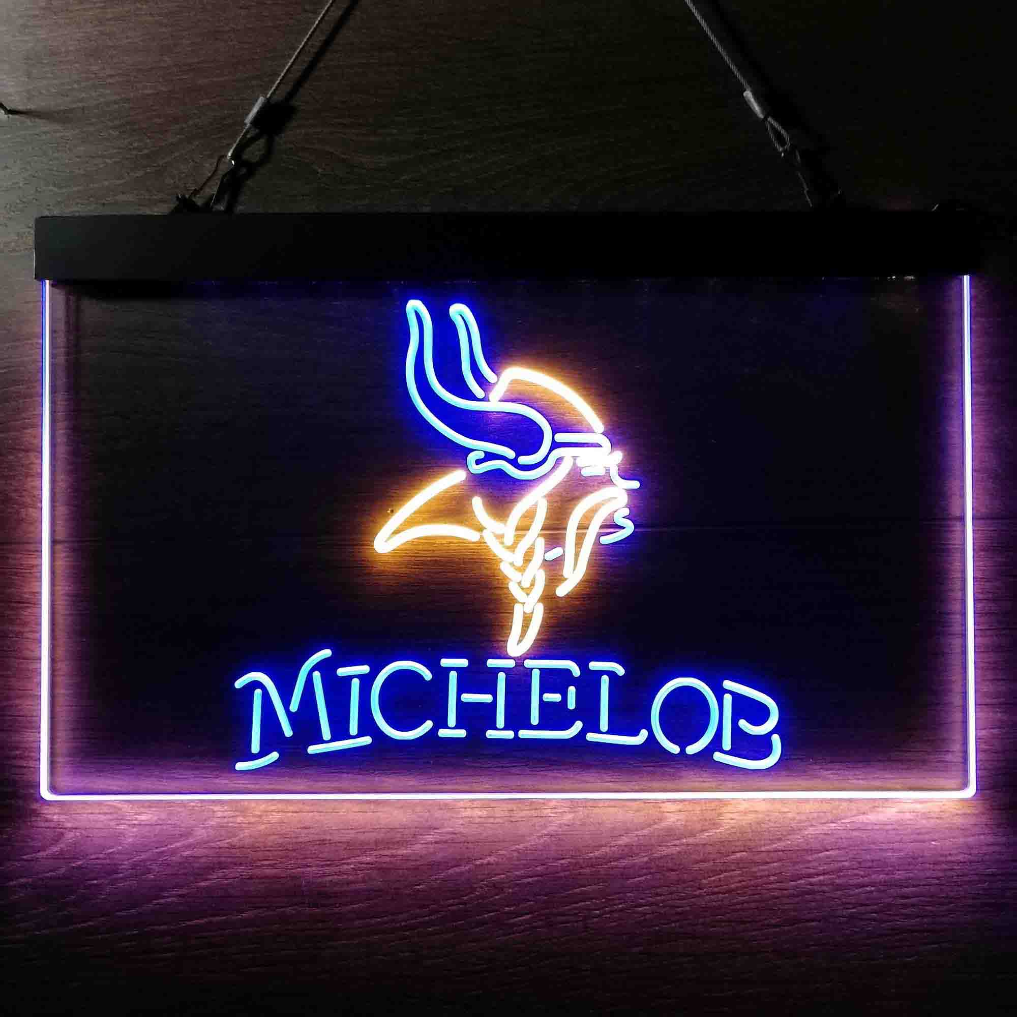 Michelob Bar Minnesota Vikings Est. 1961 Neon-Like LED Light Sign