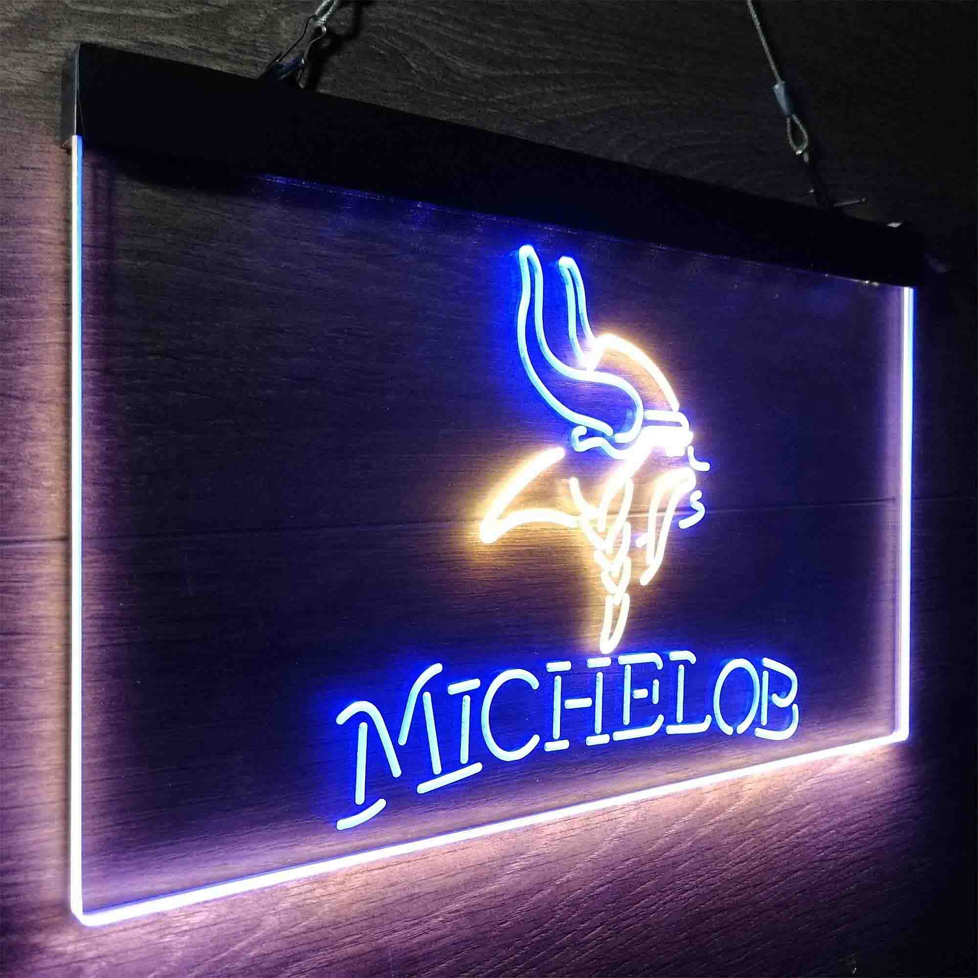 Michelob Bar Minnesota Vikings Est. 1961 Neon-Like LED Light Sign