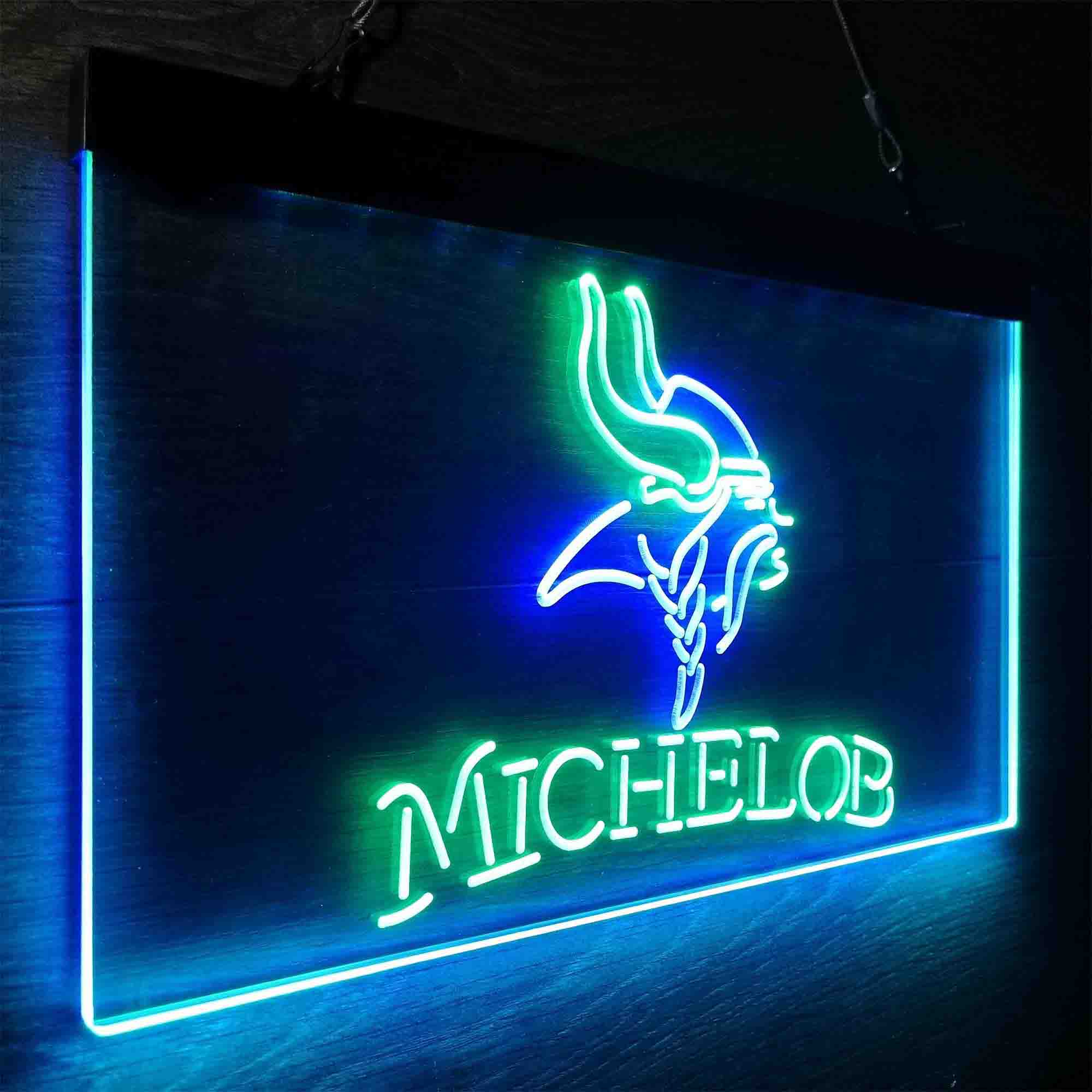 Michelob Bar Minnesota Vikings Est. 1961 Neon-Like LED Light Sign