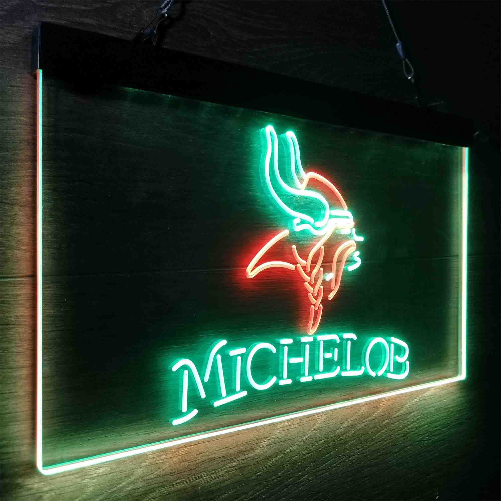 Michelob Bar Minnesota Vikings Est. 1961 Neon-Like LED Light Sign