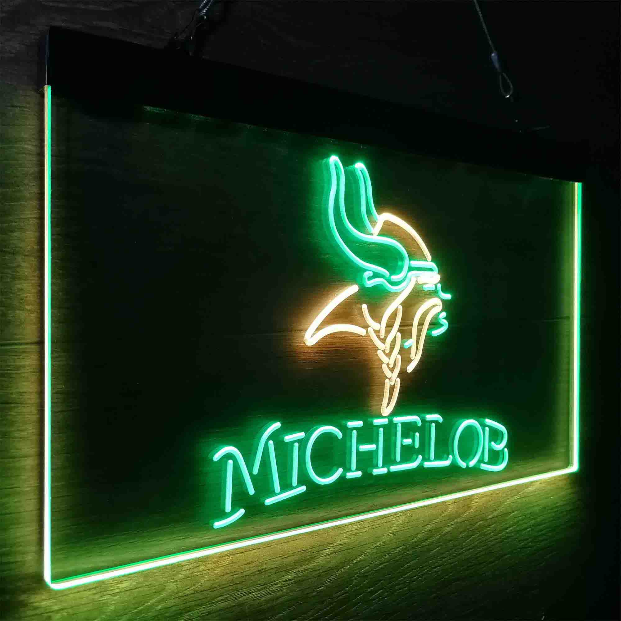 Michelob Bar Minnesota Vikings Est. 1961 Neon-Like LED Light Sign