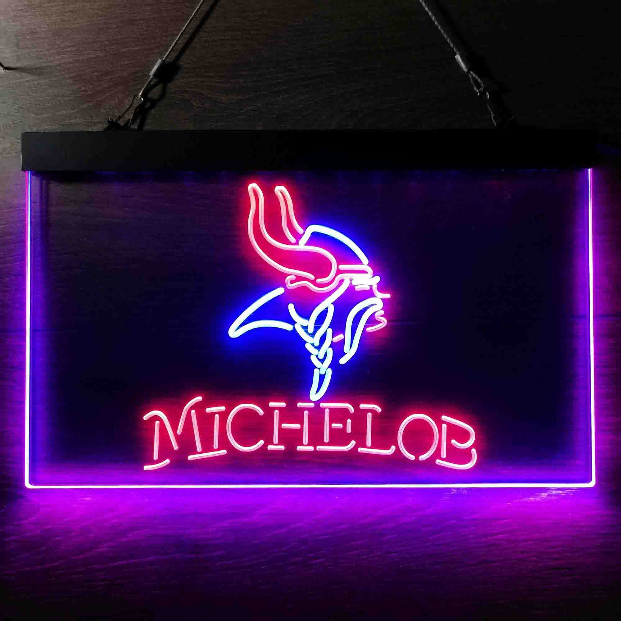 Michelob Bar Minnesota Vikings Est. 1961 Neon-Like LED Light Sign