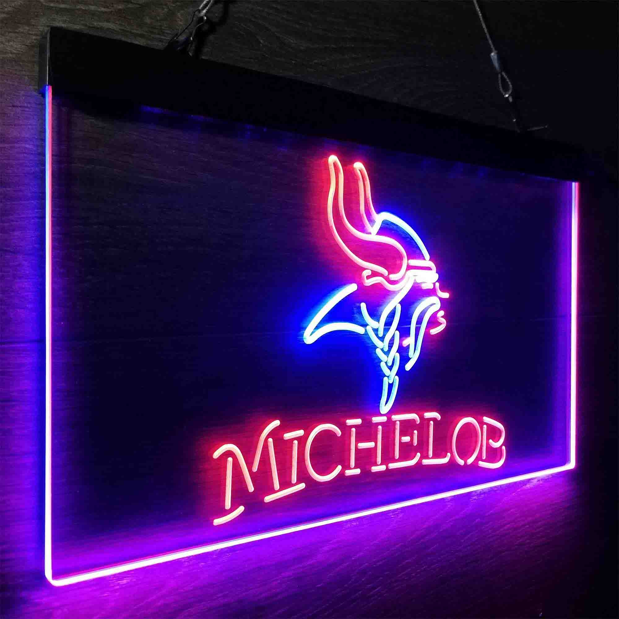 Michelob Bar Minnesota Vikings Est. 1961 Neon-Like LED Light Sign