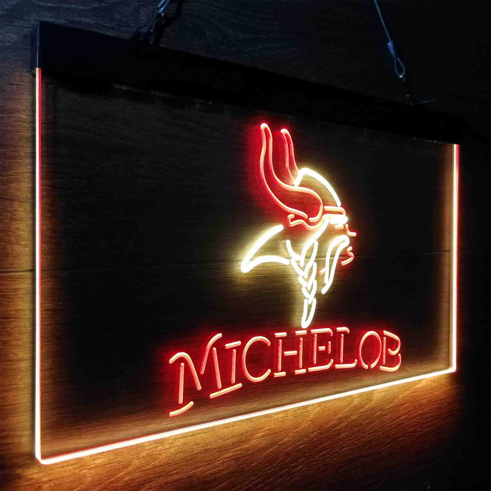 Michelob Bar Minnesota Vikings Est. 1961 Neon-Like LED Light Sign