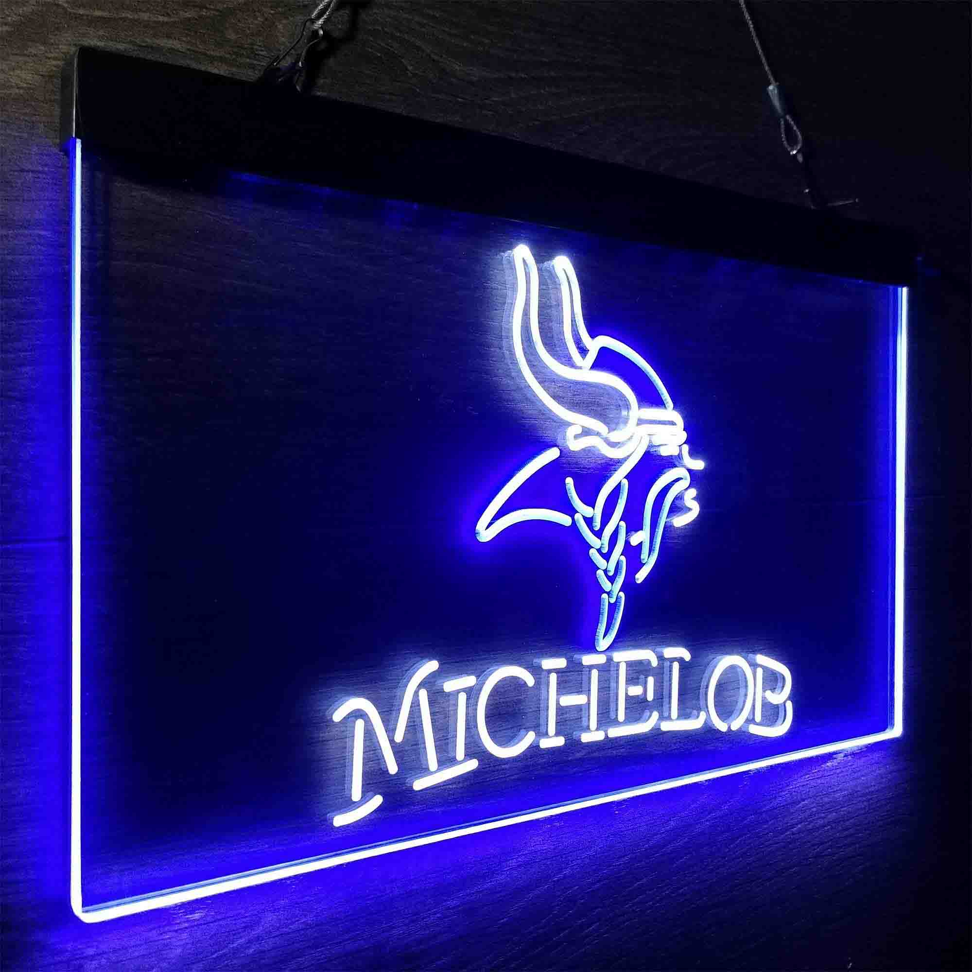 Michelob Bar Minnesota Vikings Est. 1961 Neon-Like LED Light Sign