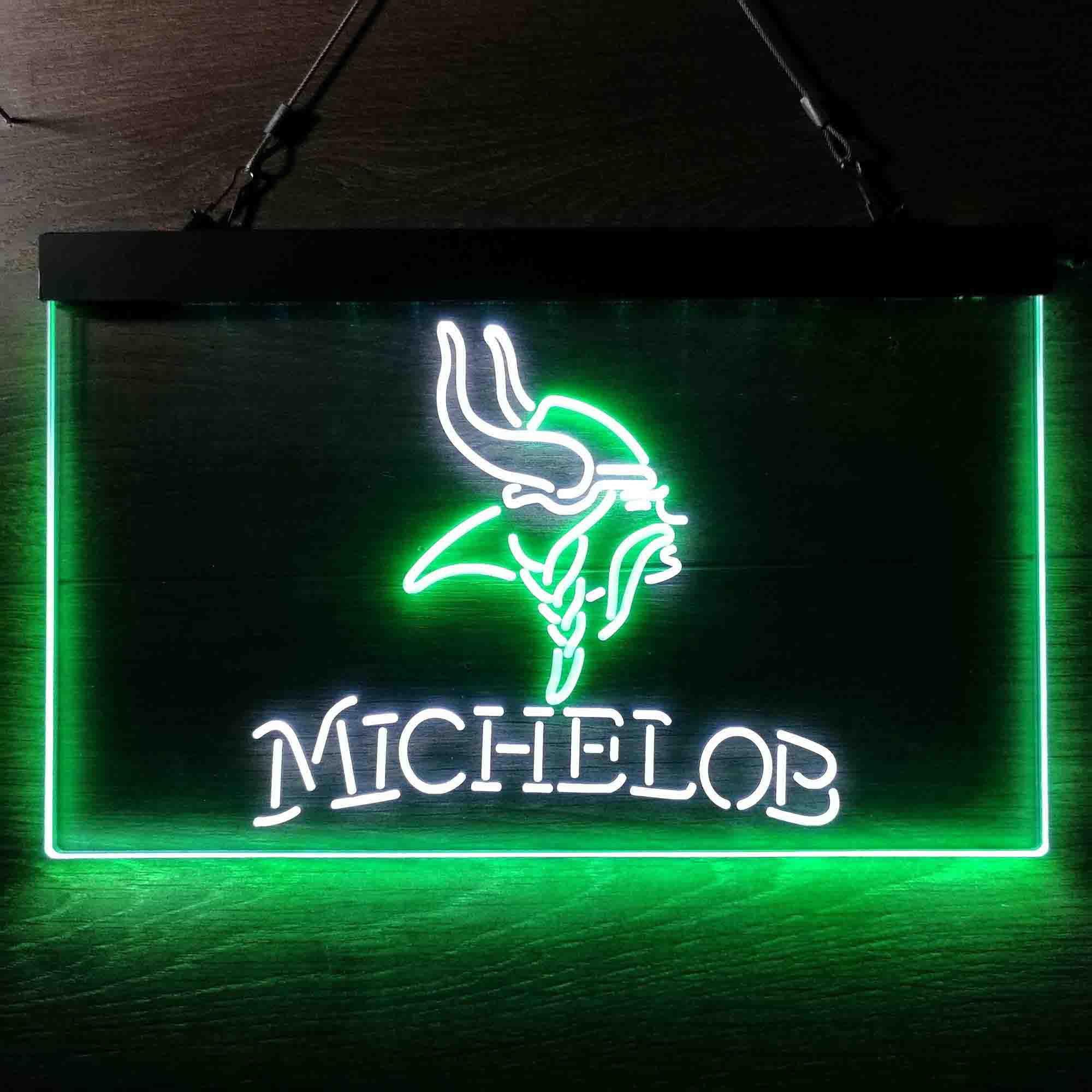 Michelob Bar Minnesota Vikings Est. 1961 Neon-Like LED Light Sign