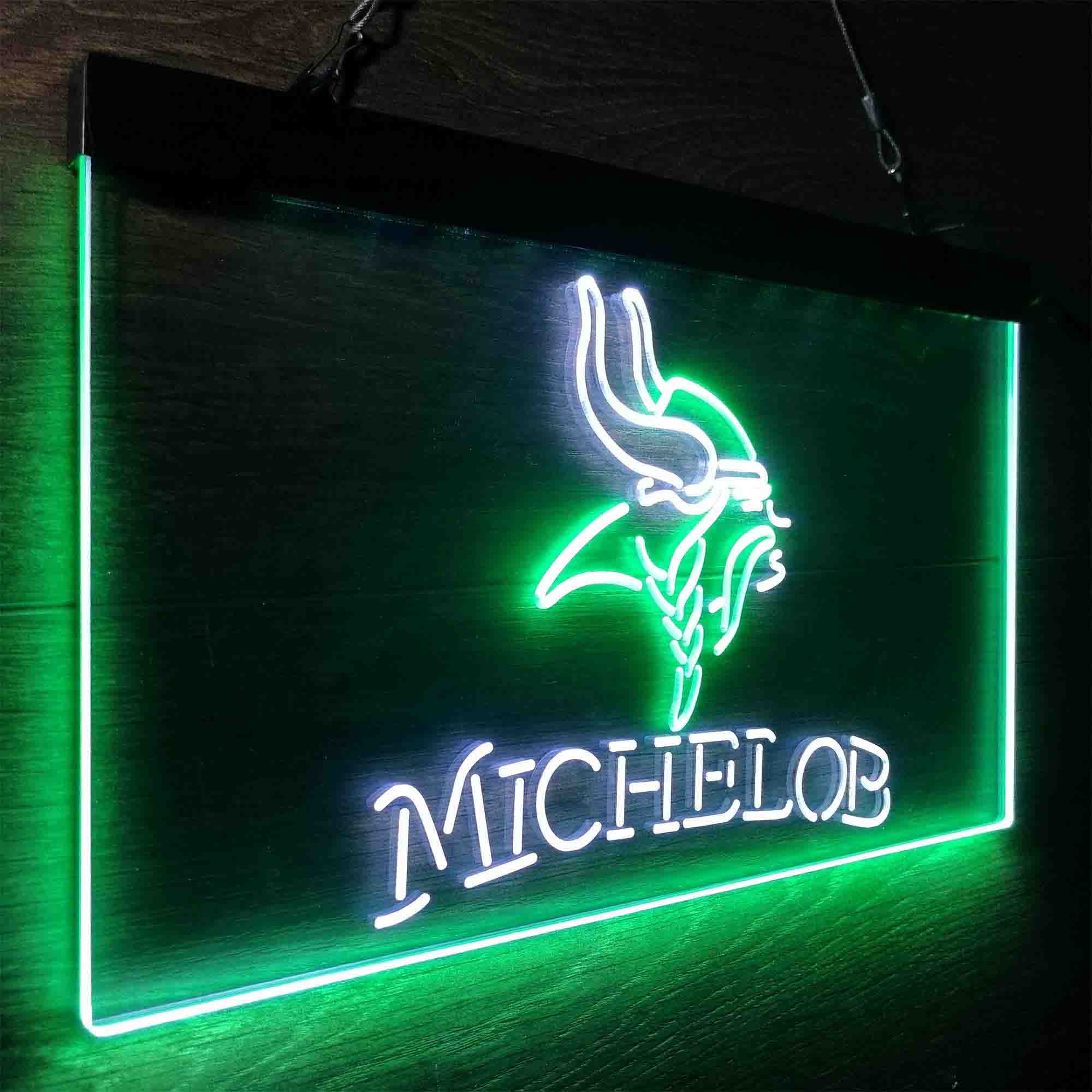 Michelob Bar Minnesota Vikings Est. 1961 Neon-Like LED Light Sign