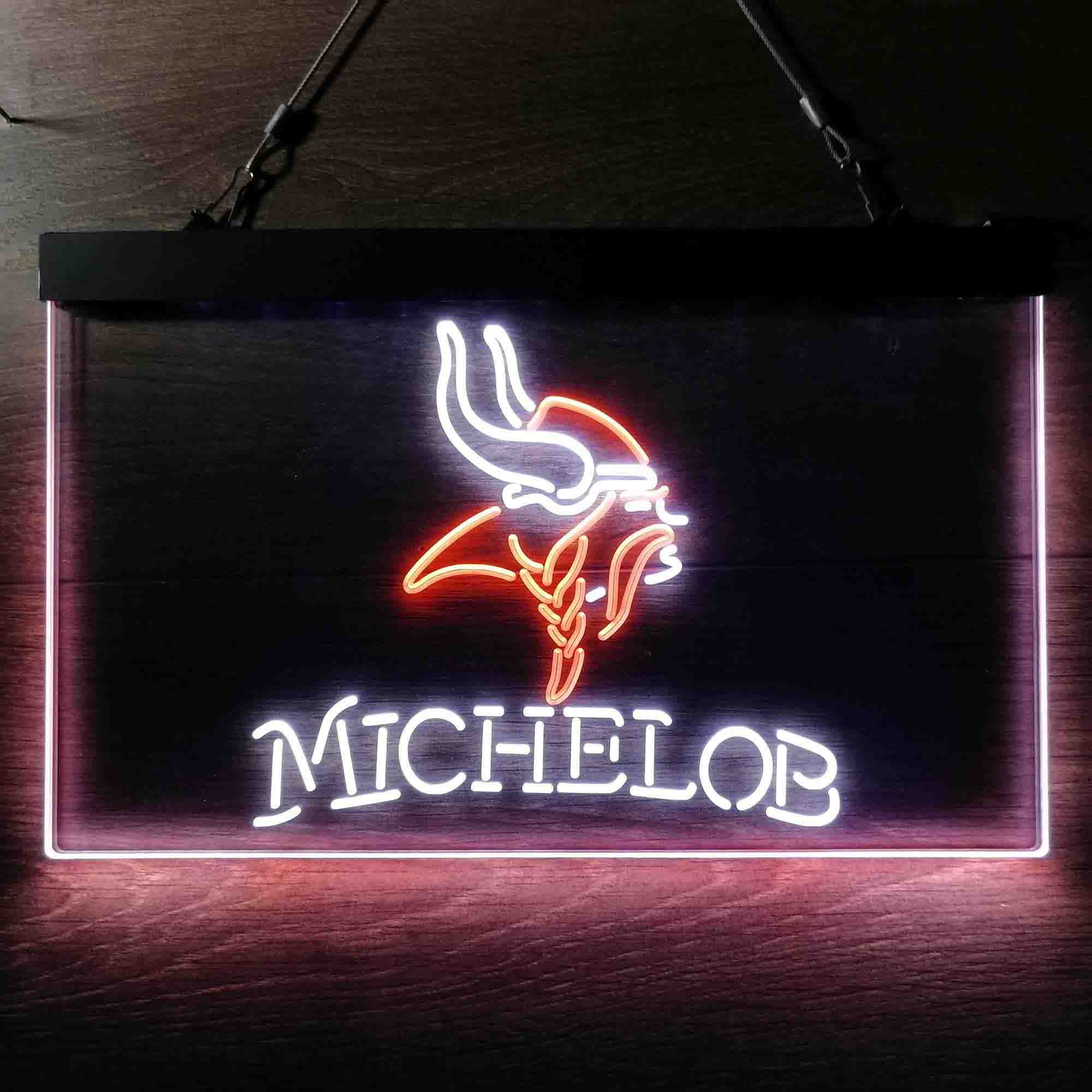 Michelob Bar Minnesota Vikings Est. 1961 Neon-Like LED Light Sign