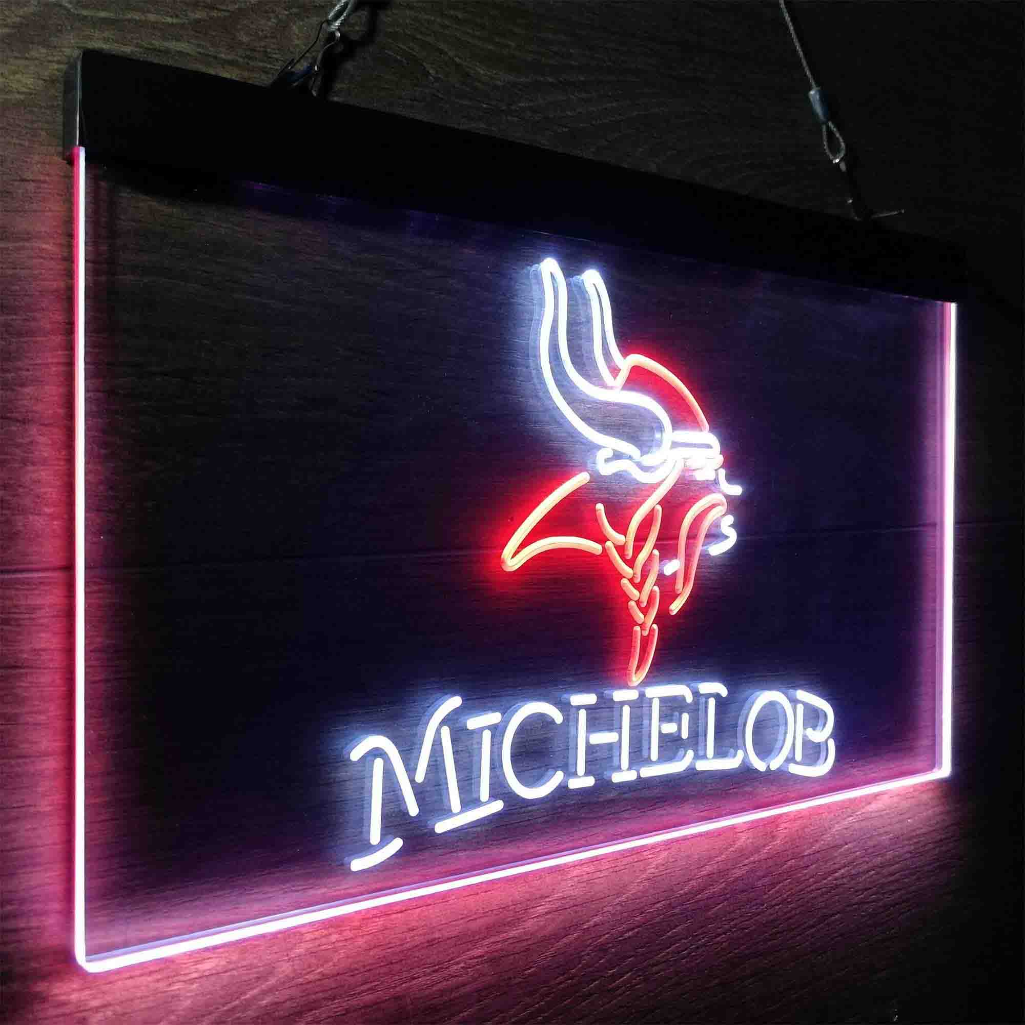 Michelob Bar Minnesota Vikings Est. 1961 Neon-Like LED Light Sign