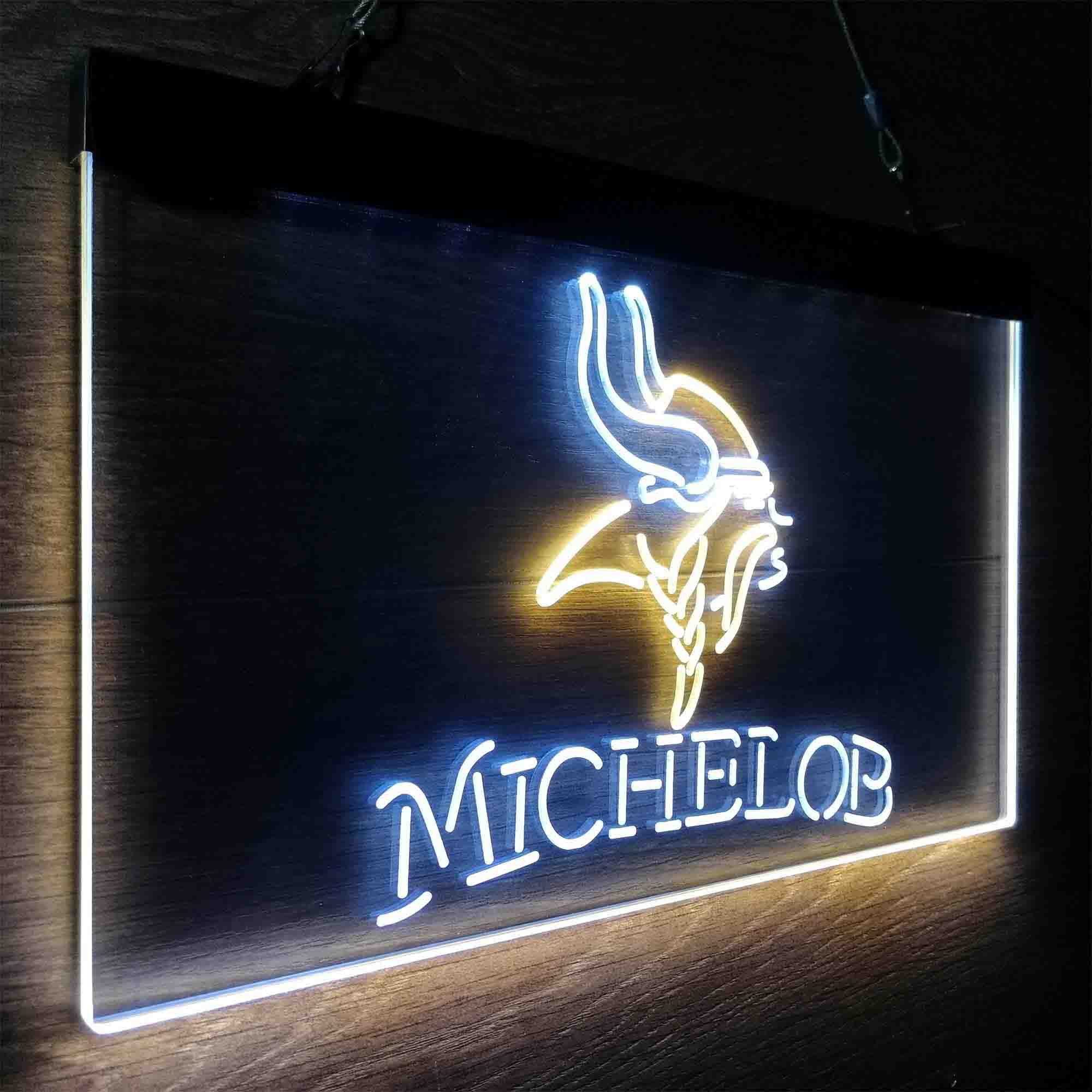 Michelob Bar Minnesota Vikings Est. 1961 Neon-Like LED Light Sign