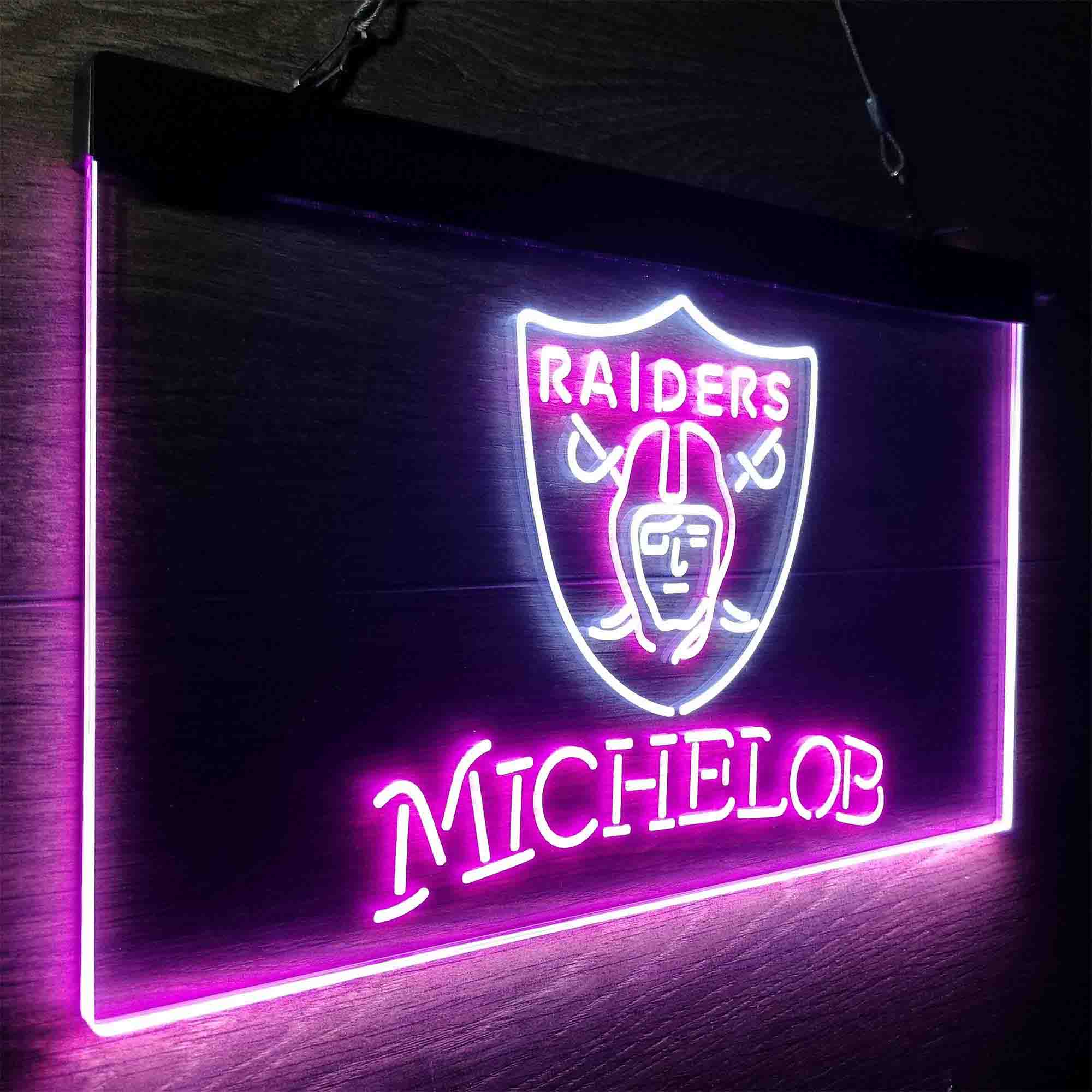 Michelob Bar Las Vegas Raiders Led Light Sign