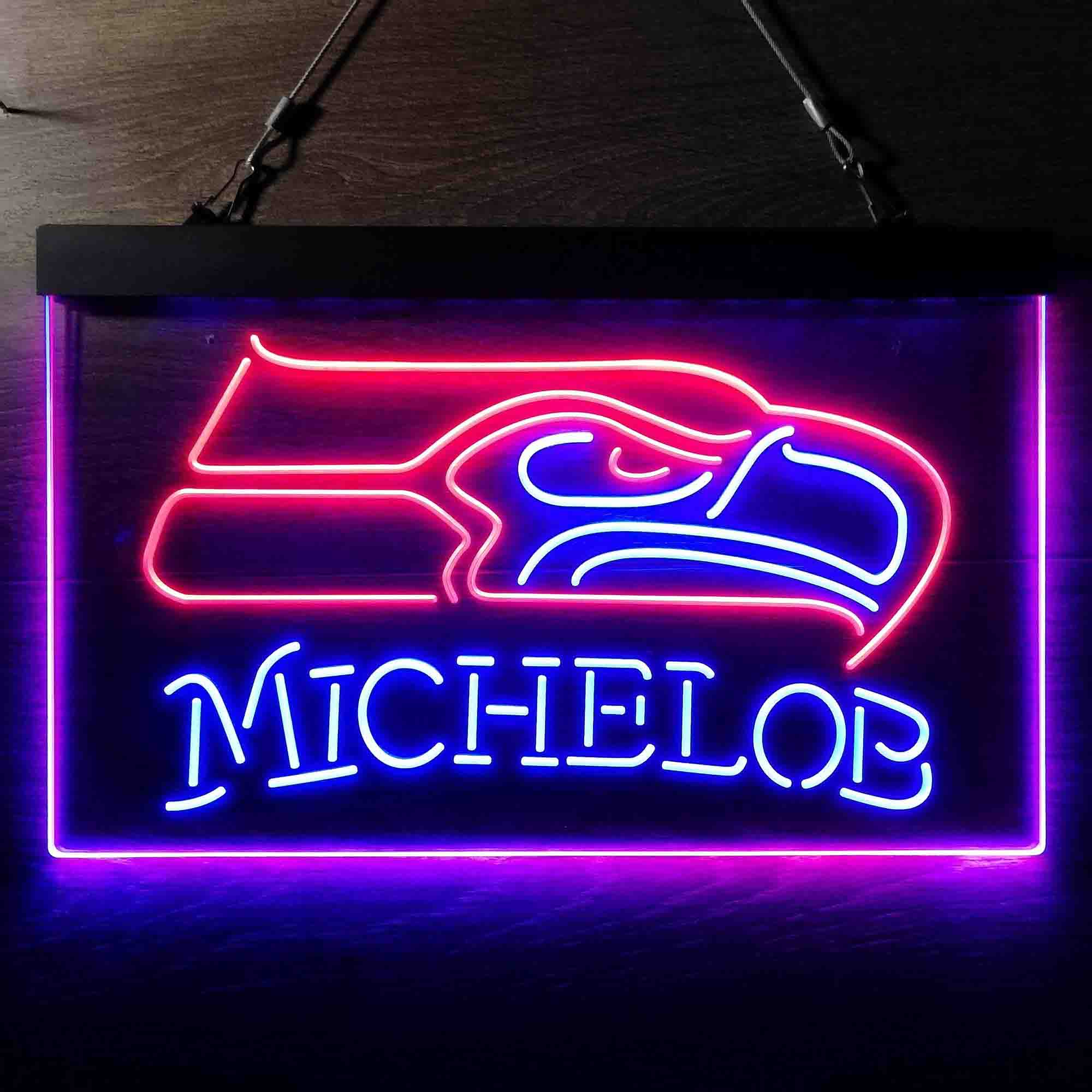 Michelob Bar Seattle Seahawks Est. 1976 Neon-Like LED Light Sign