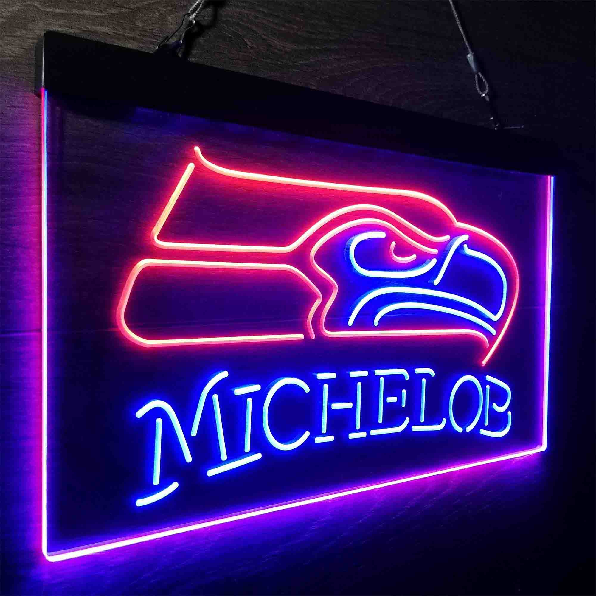 Michelob Bar Seattle Seahawks Est. 1976 Neon-Like LED Light Sign