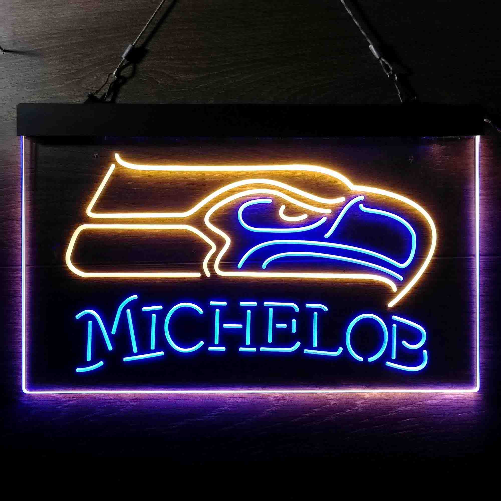 Michelob Bar Seattle Seahawks Est. 1976 Neon-Like LED Light Sign