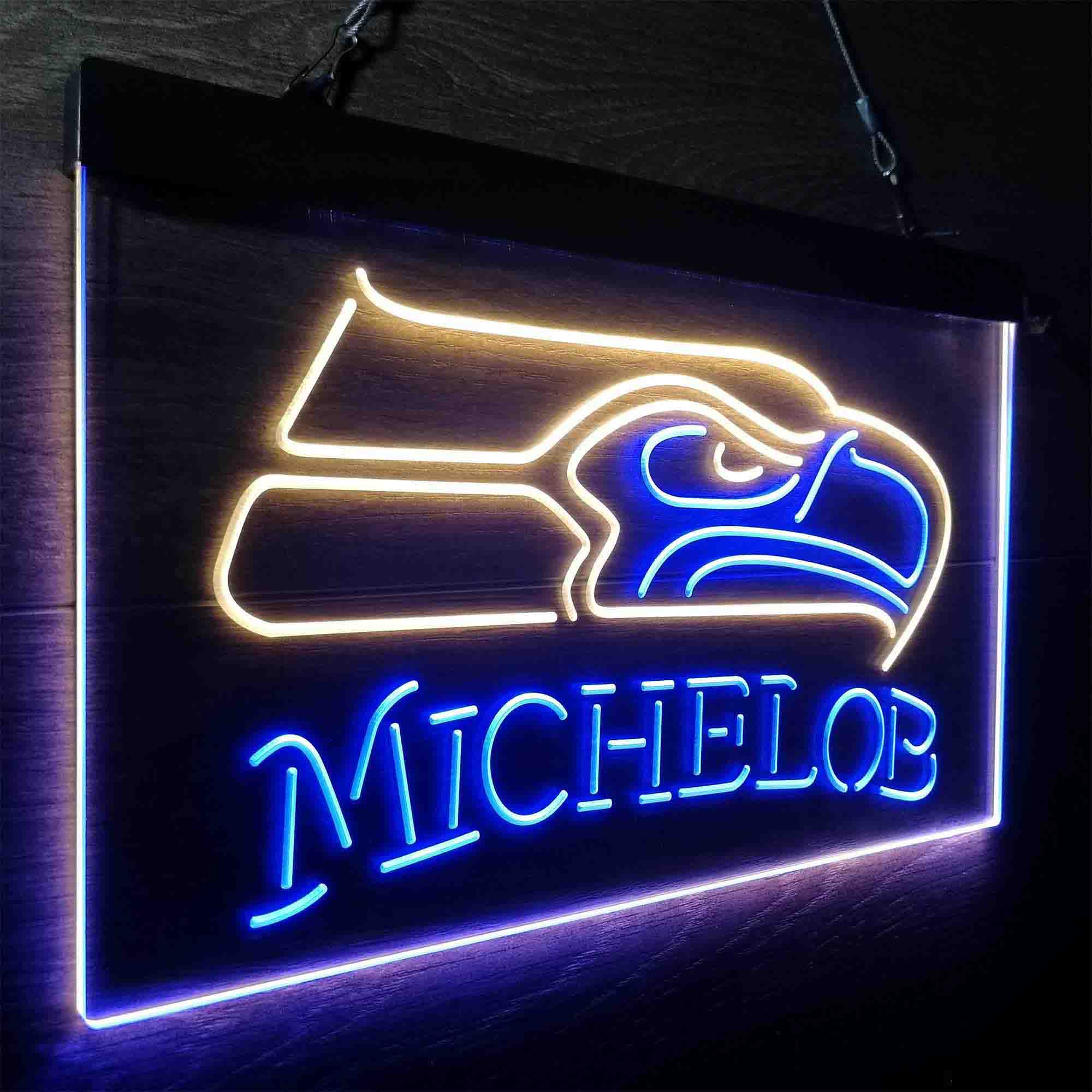 Michelob Bar Seattle Seahawks Est. 1976 Neon-Like LED Light Sign