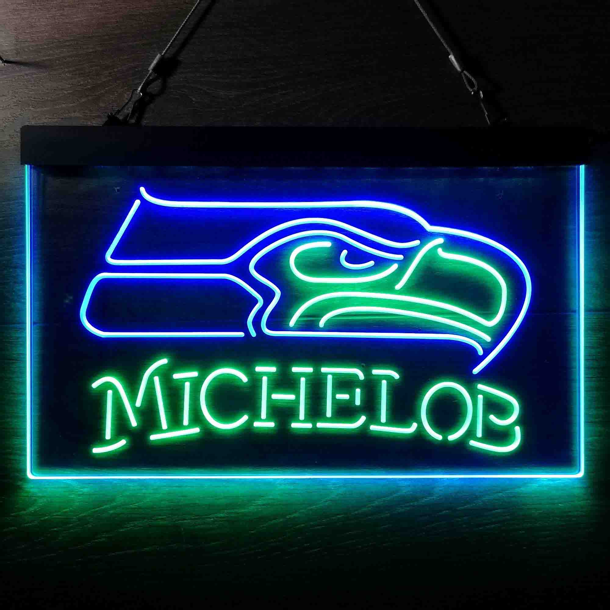 Michelob Bar Seattle Seahawks Est. 1976 Neon-Like LED Light Sign