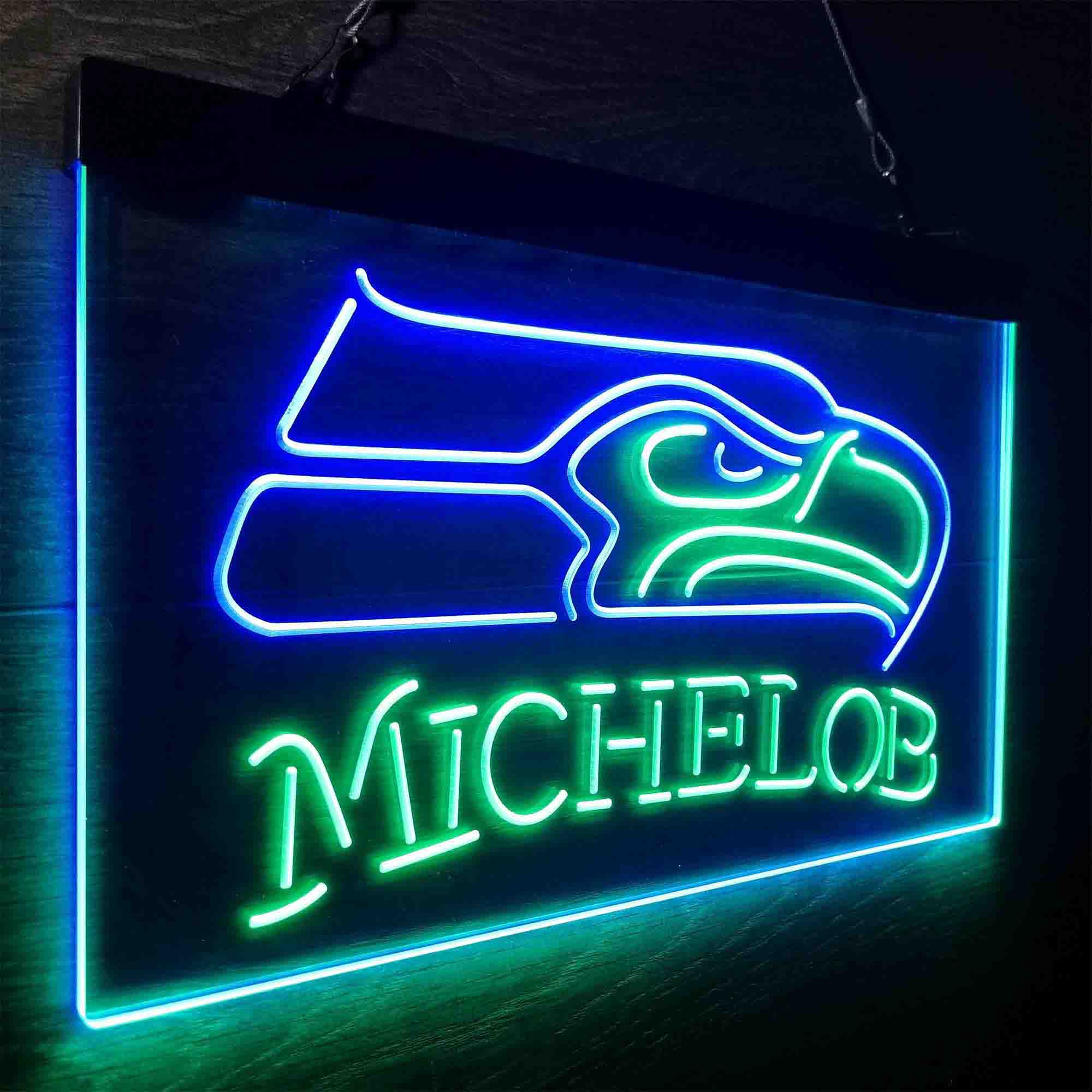 Michelob Bar Seattle Seahawks Est. 1976 Neon-Like LED Light Sign