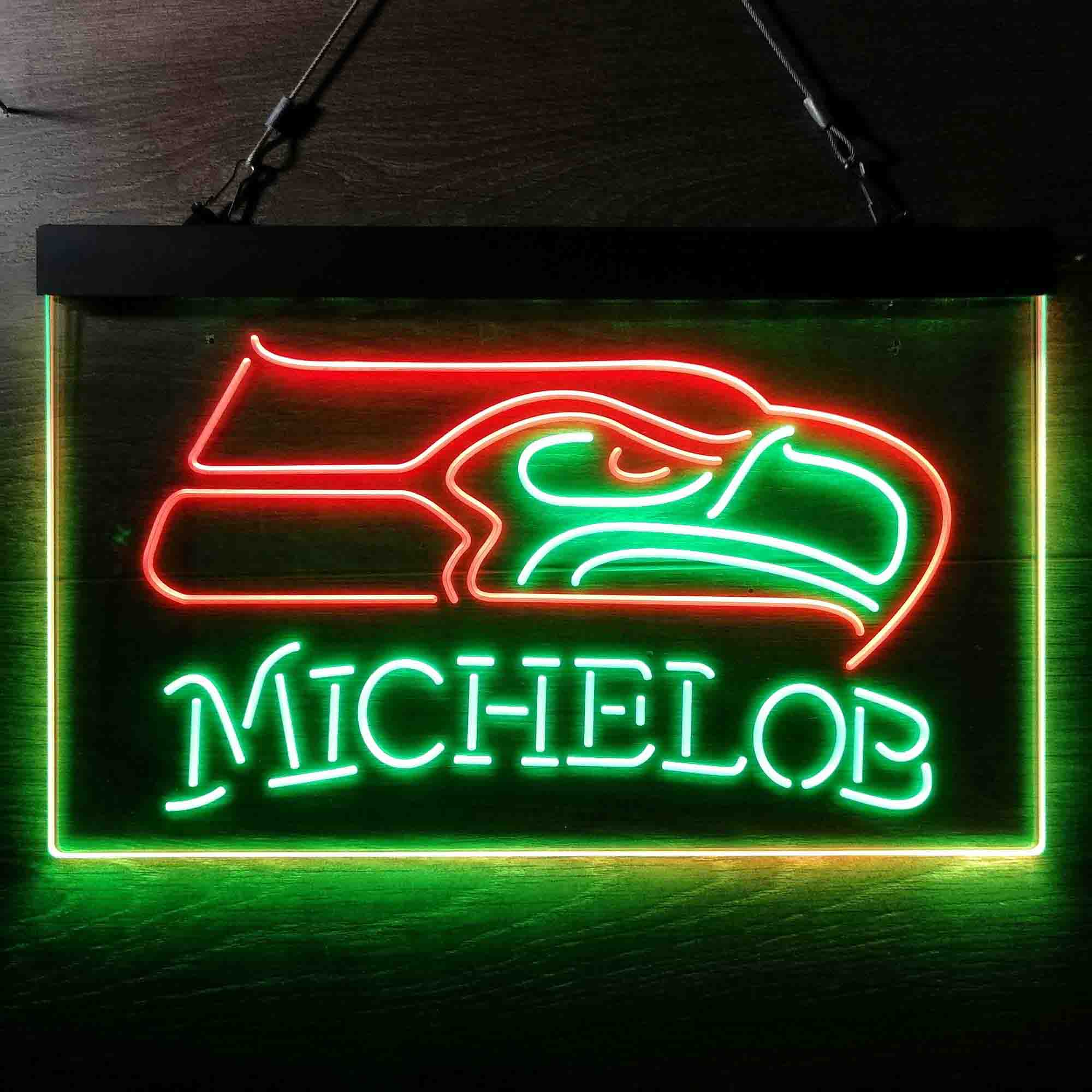 Michelob Bar Seattle Seahawks Est. 1976 Neon-Like LED Light Sign