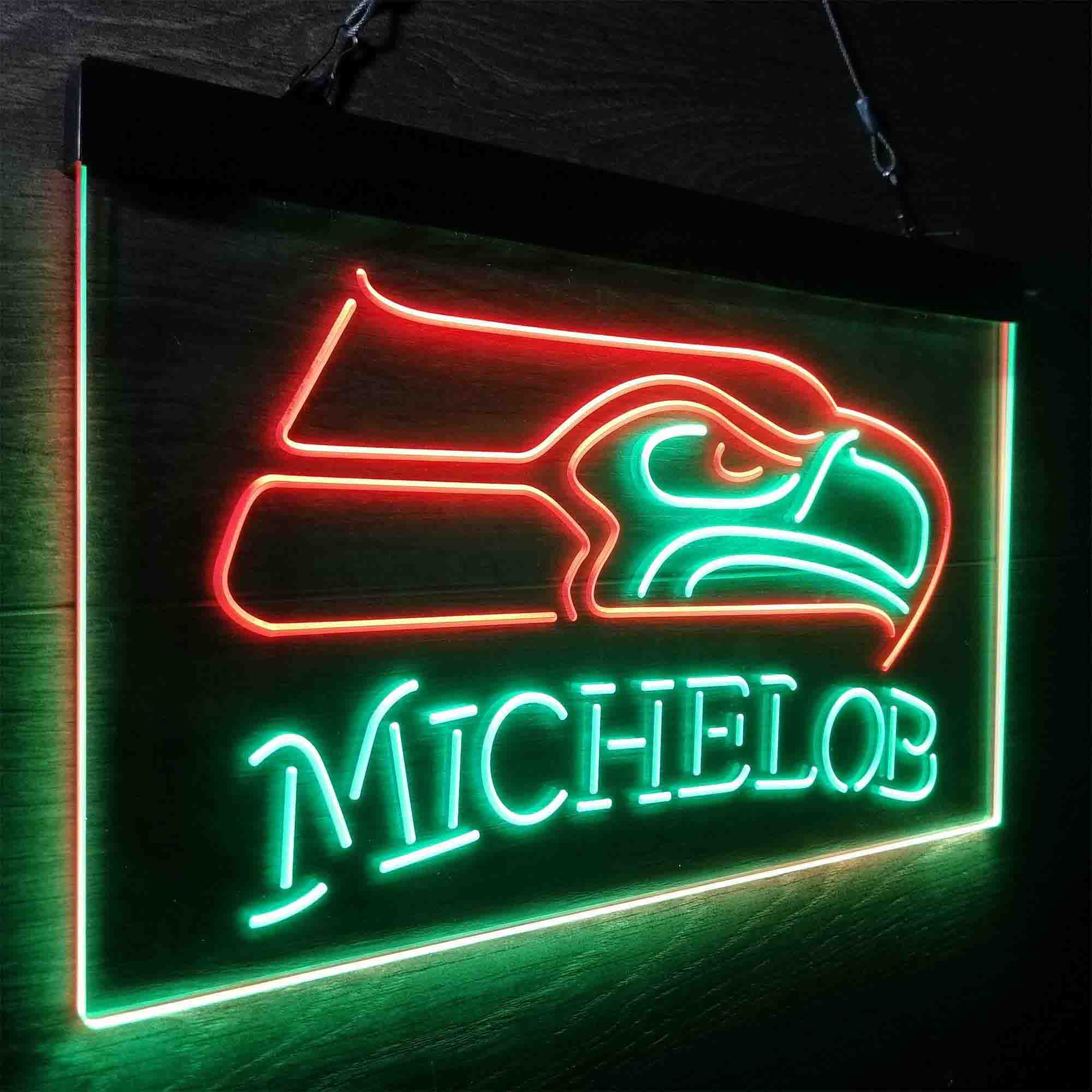 Michelob Bar Seattle Seahawks Est. 1976 Neon-Like LED Light Sign