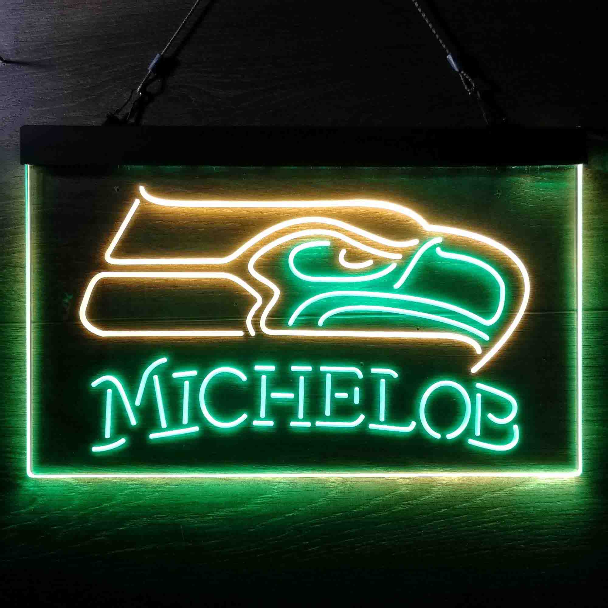 Michelob Bar Seattle Seahawks Est. 1976 Neon-Like LED Light Sign