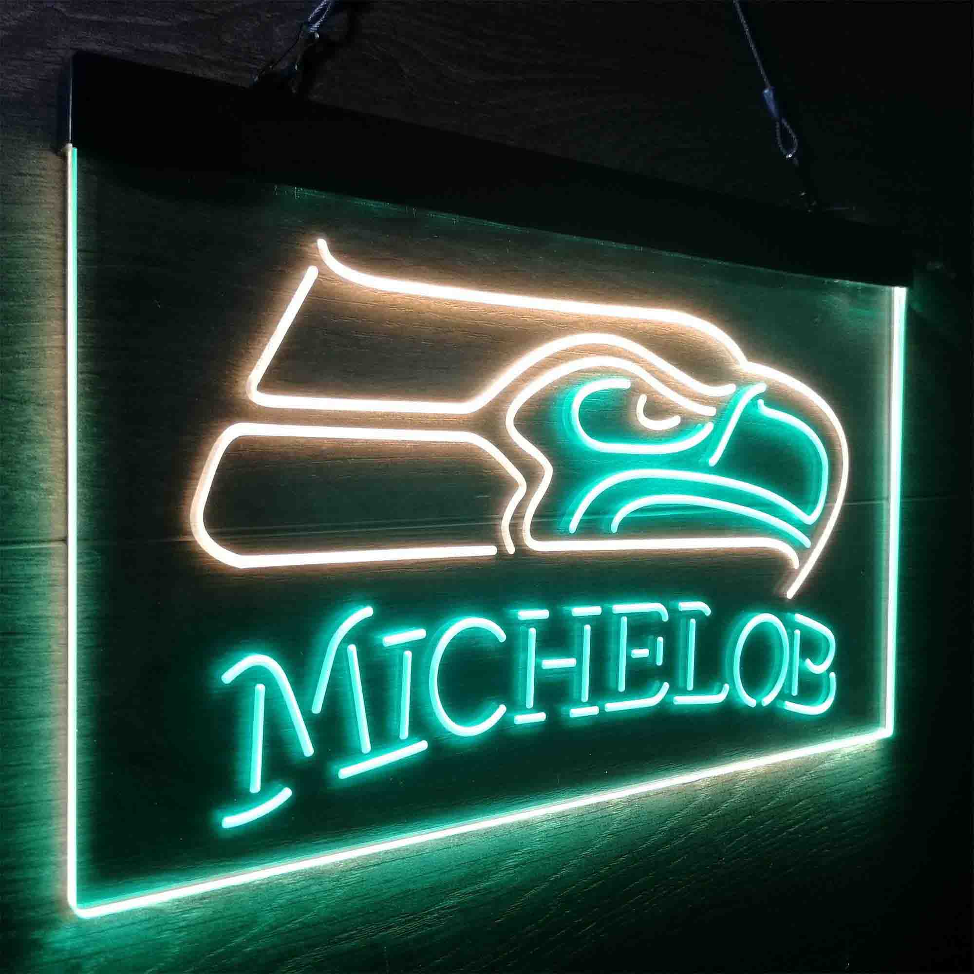 Michelob Bar Seattle Seahawks Est. 1976 Neon-Like LED Light Sign