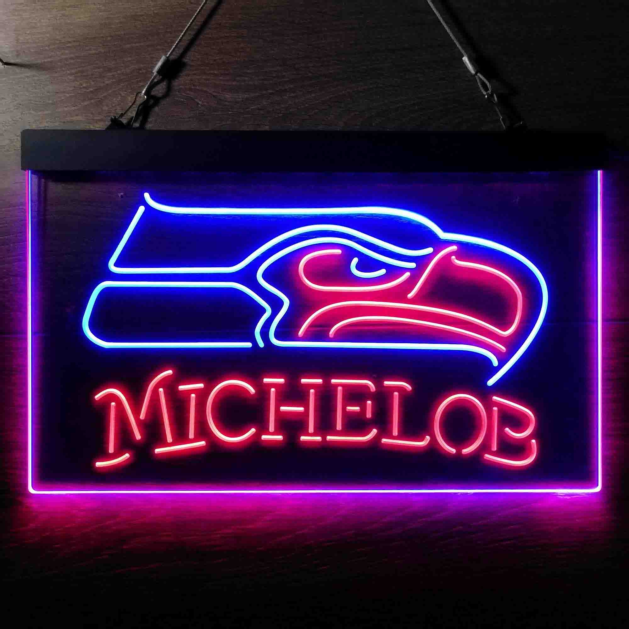 Michelob Bar Seattle Seahawks Est. 1976 Neon-Like LED Light Sign