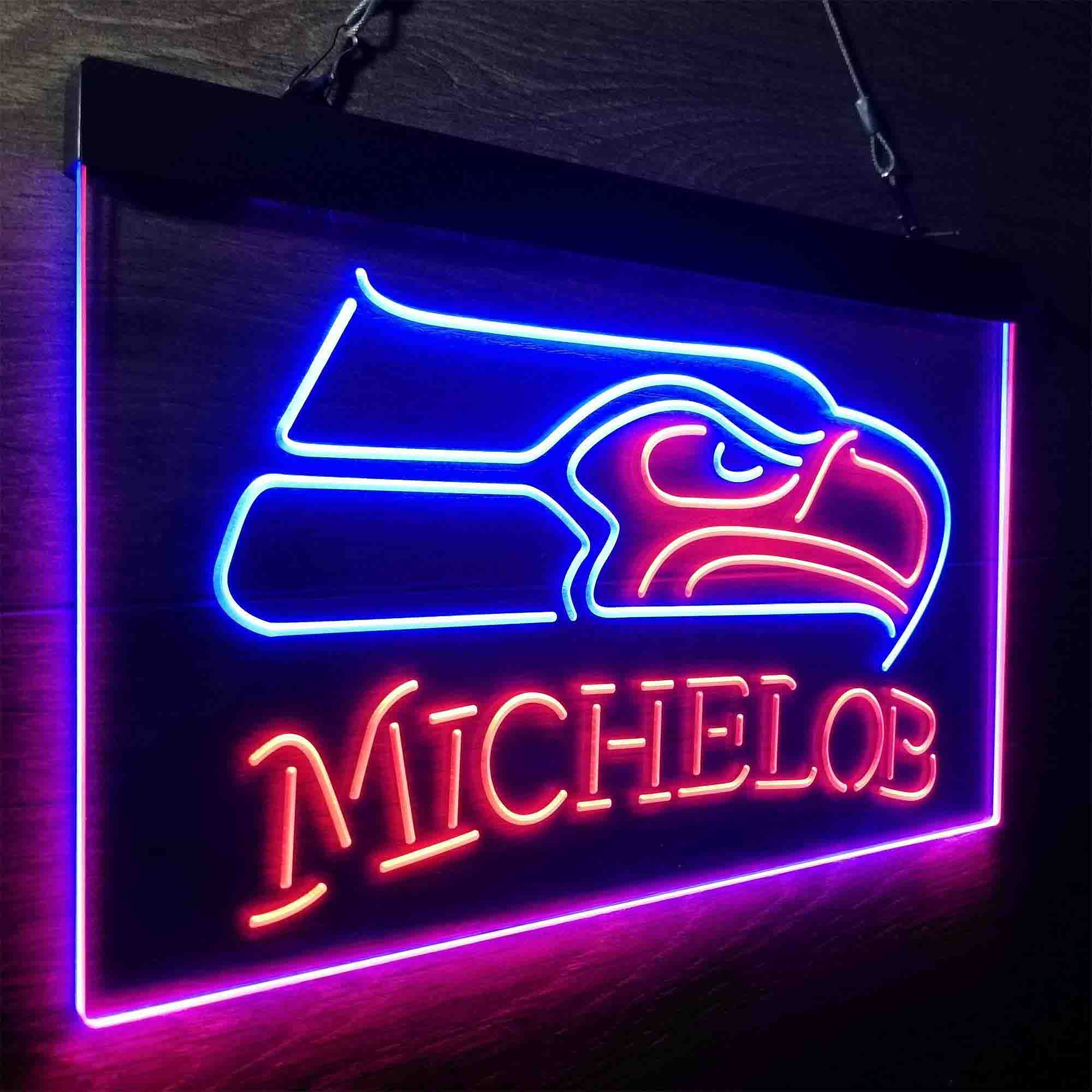 Michelob Bar Seattle Seahawks Est. 1976 Neon-Like LED Light Sign