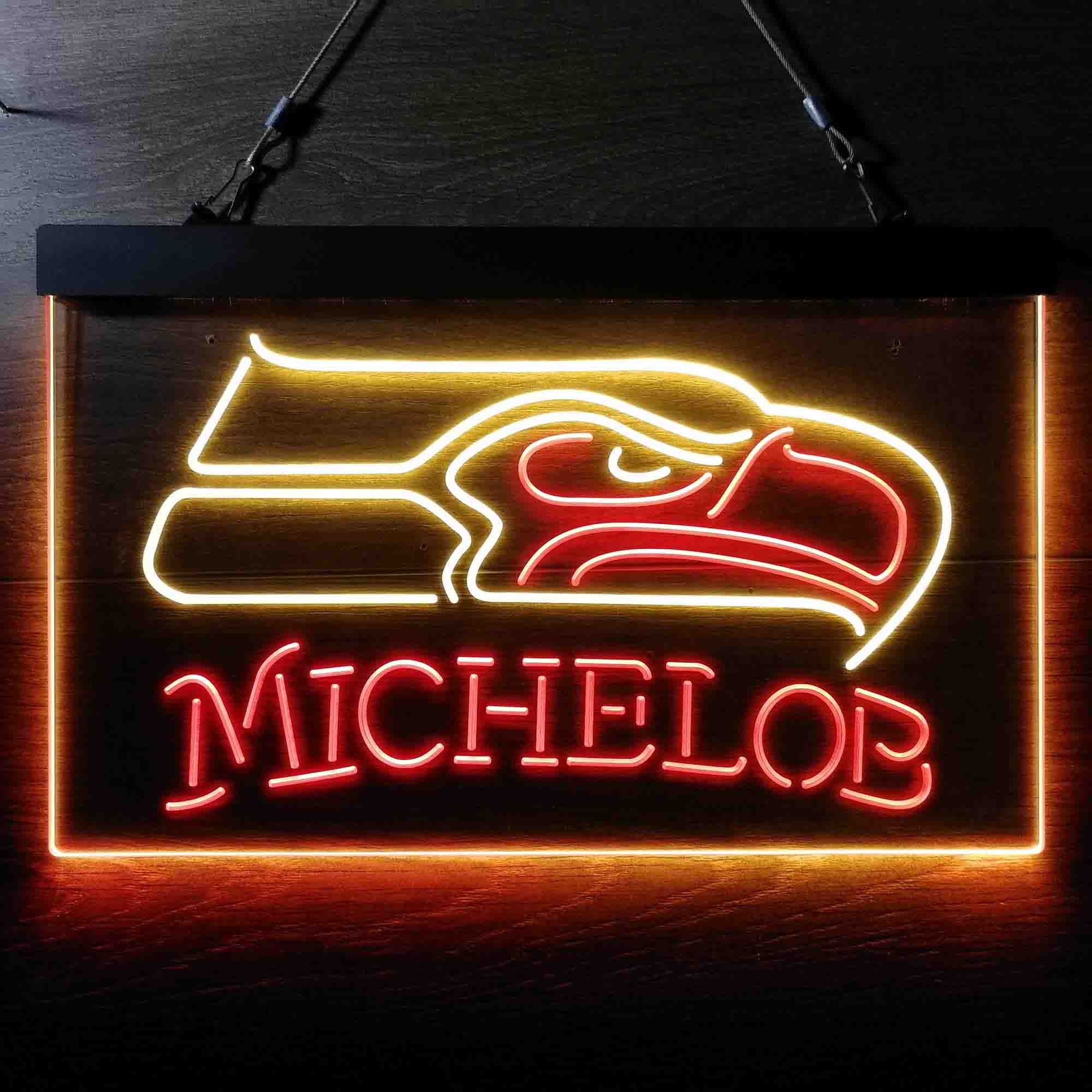 Michelob Bar Seattle Seahawks Est. 1976 Neon-Like LED Light Sign