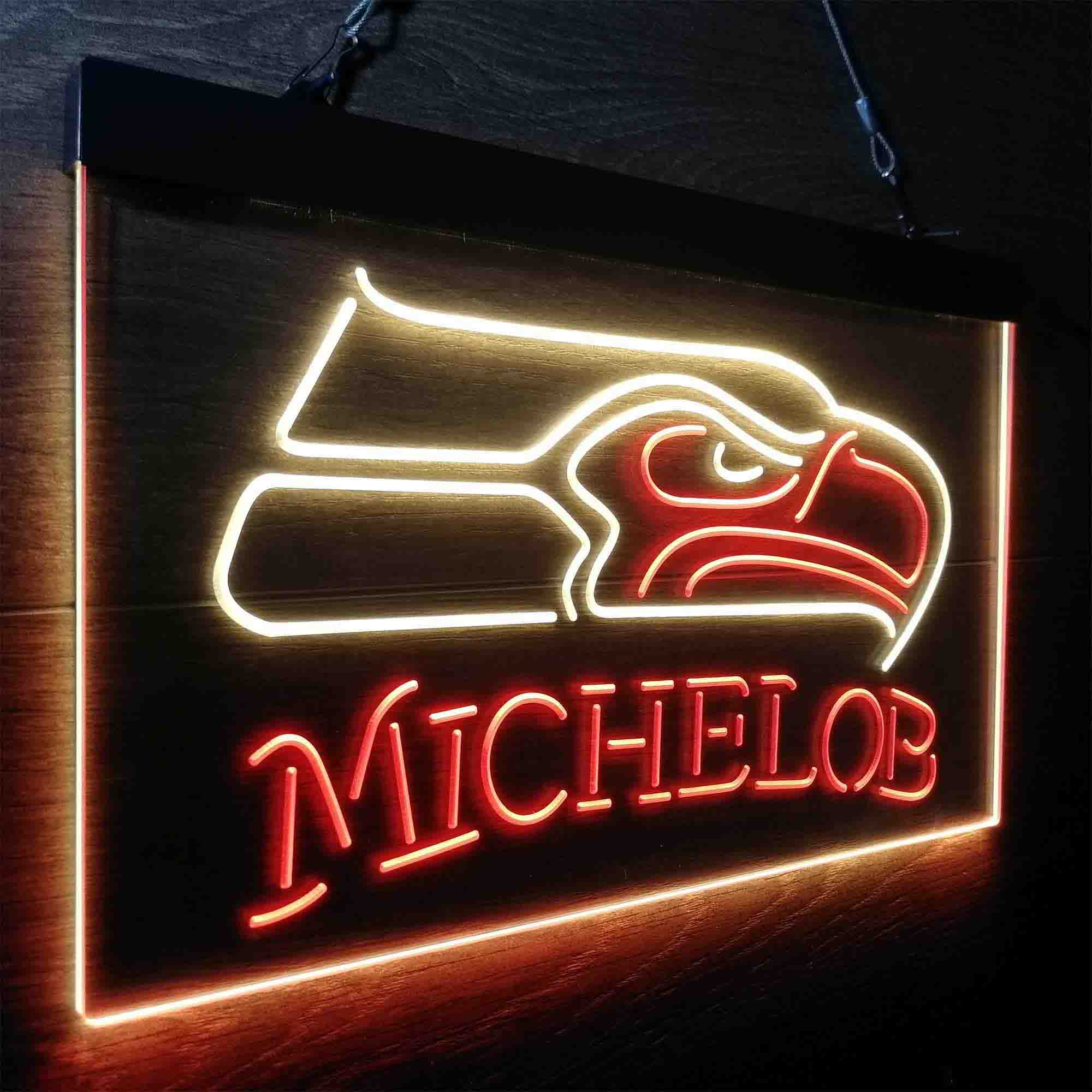 Michelob Bar Seattle Seahawks Est. 1976 Neon-Like LED Light Sign