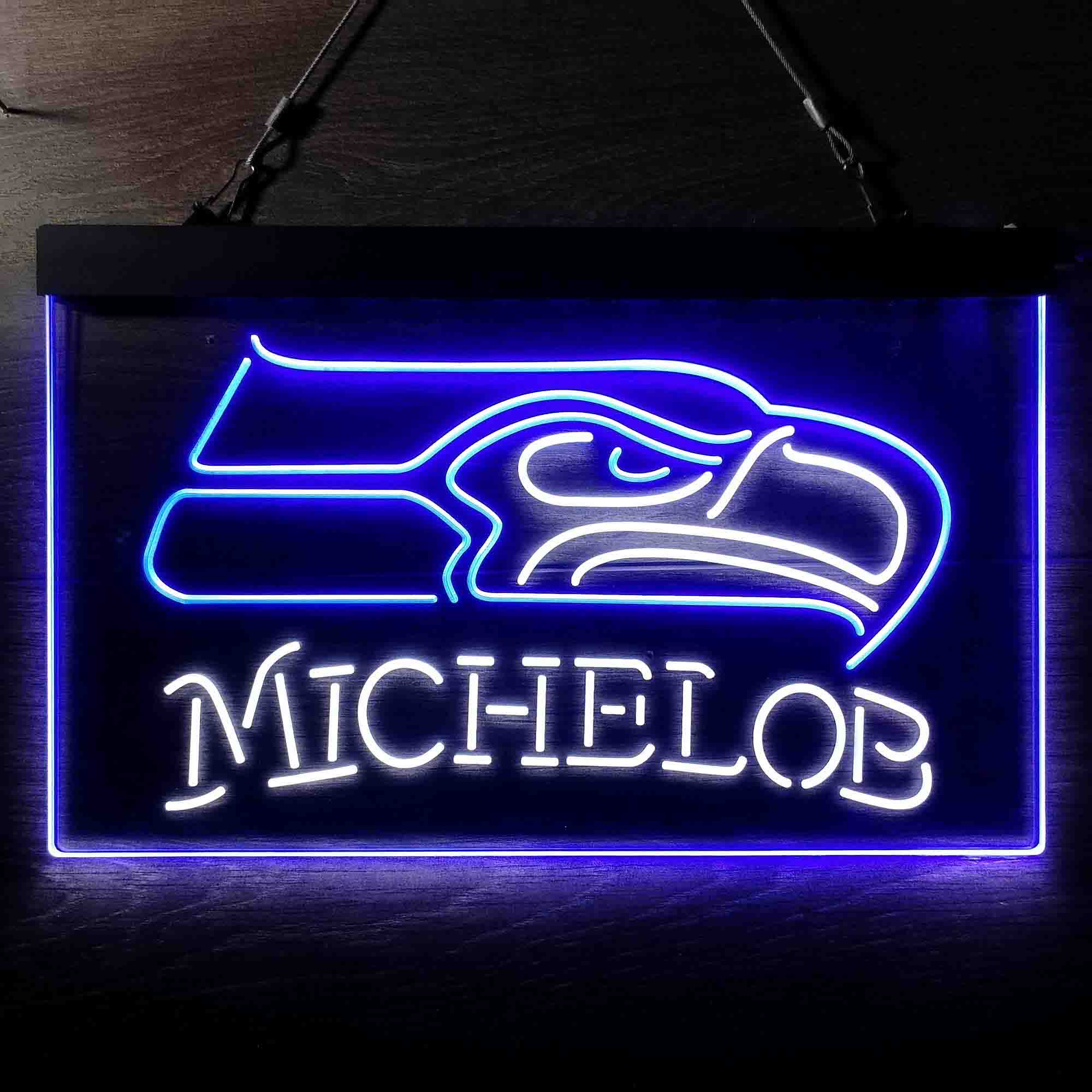 Michelob Bar Seattle Seahawks Est. 1976 Neon-Like LED Light Sign