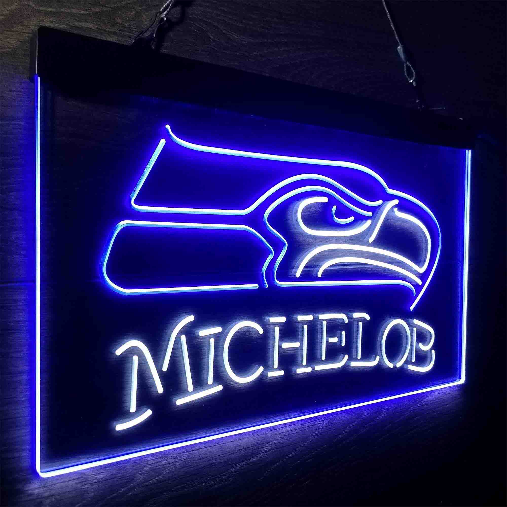 Michelob Bar Seattle Seahawks Est. 1976 Neon-Like LED Light Sign