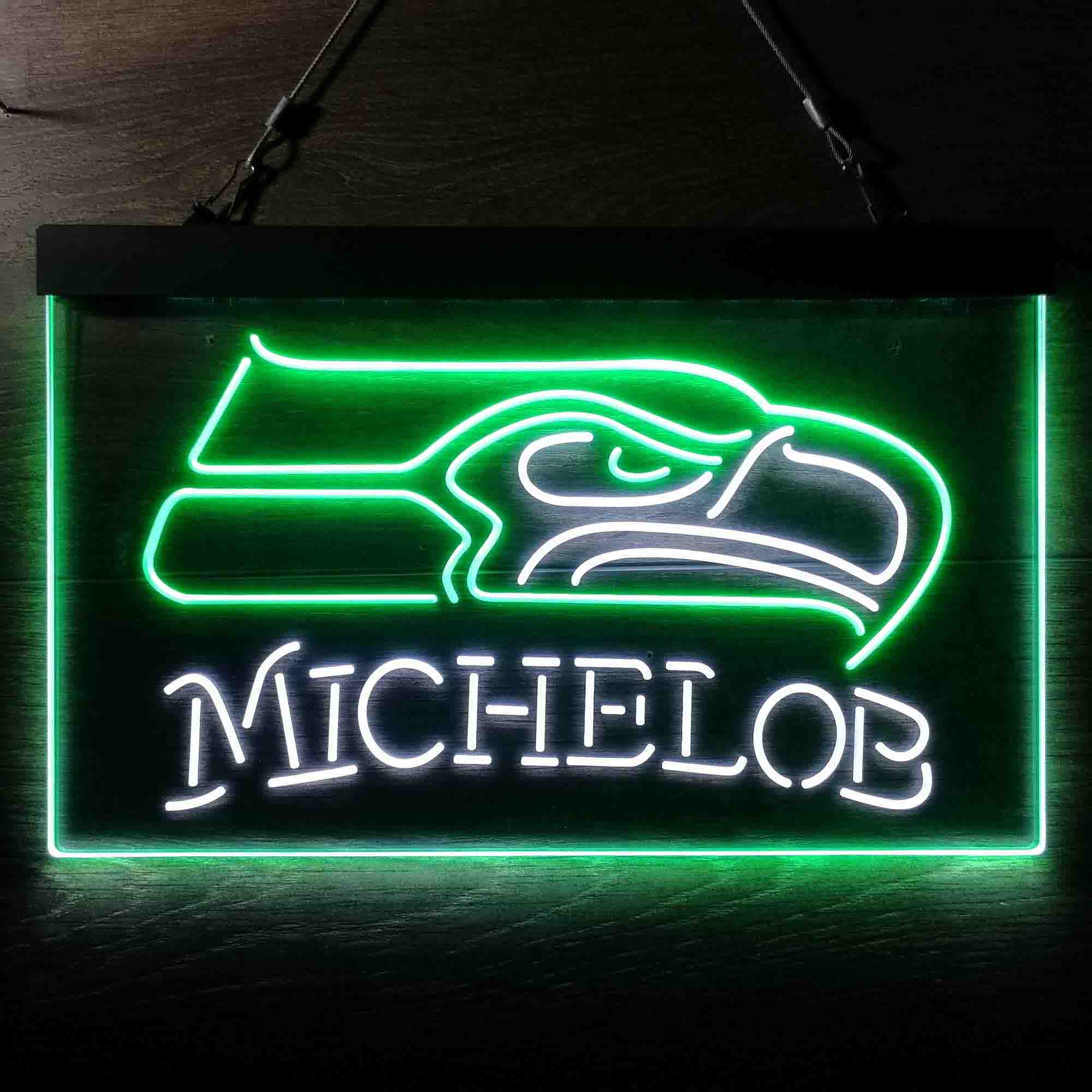 Michelob Bar Seattle Seahawks Est. 1976 Neon-Like LED Light Sign