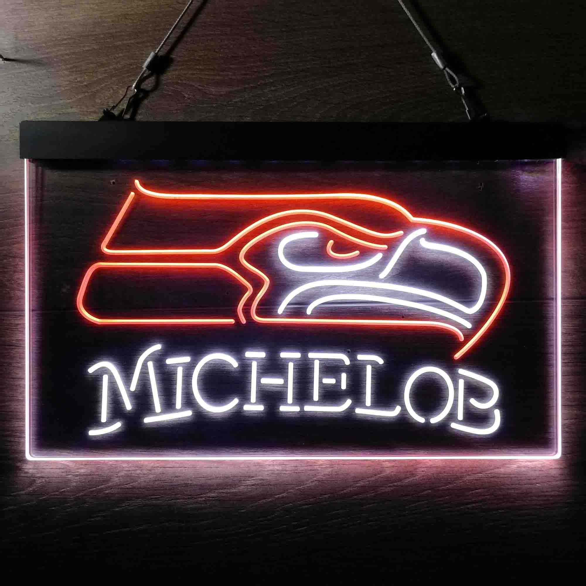 Michelob Bar Seattle Seahawks Est. 1976 Neon-Like LED Light Sign