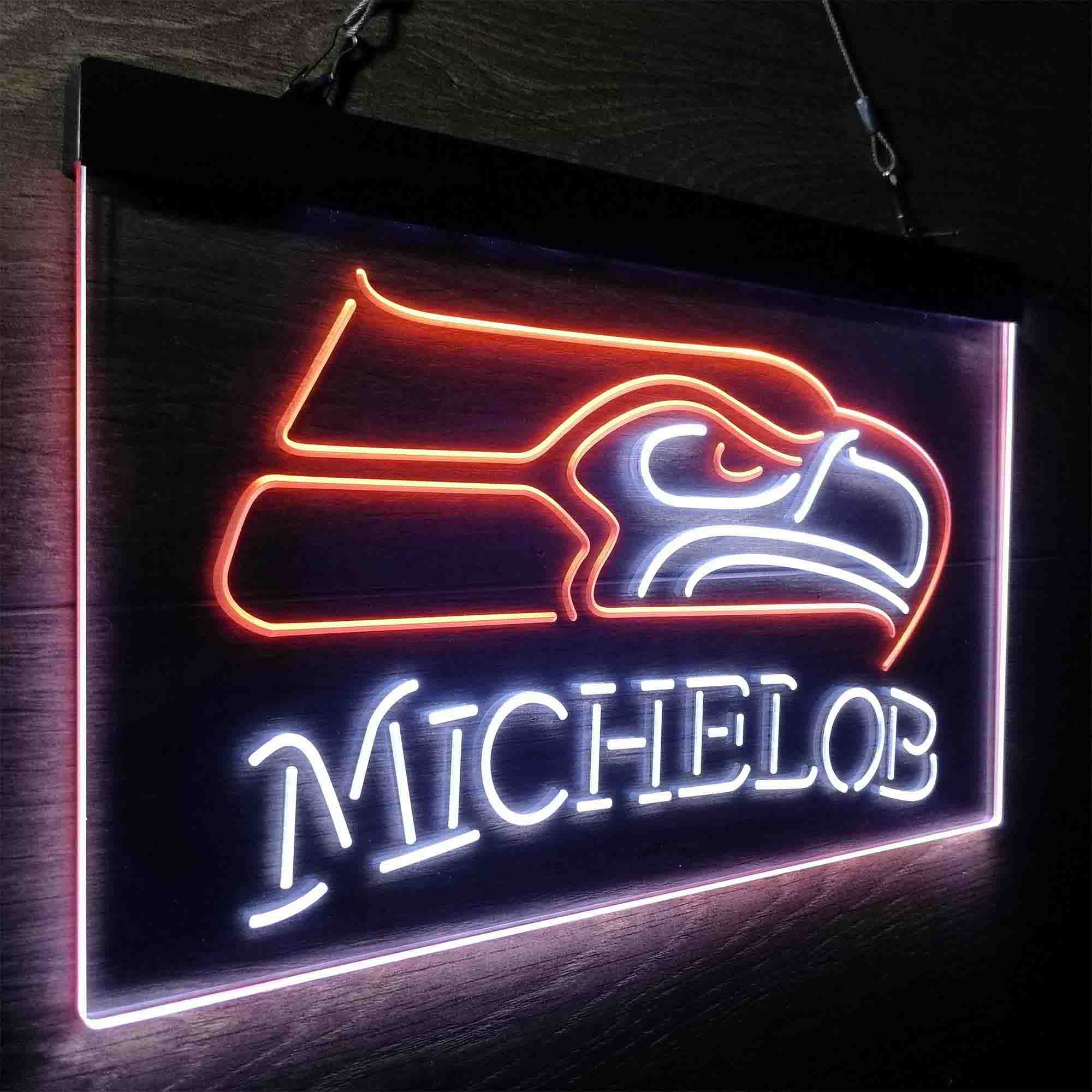 Michelob Bar Seattle Seahawks Est. 1976 Neon-Like LED Light Sign