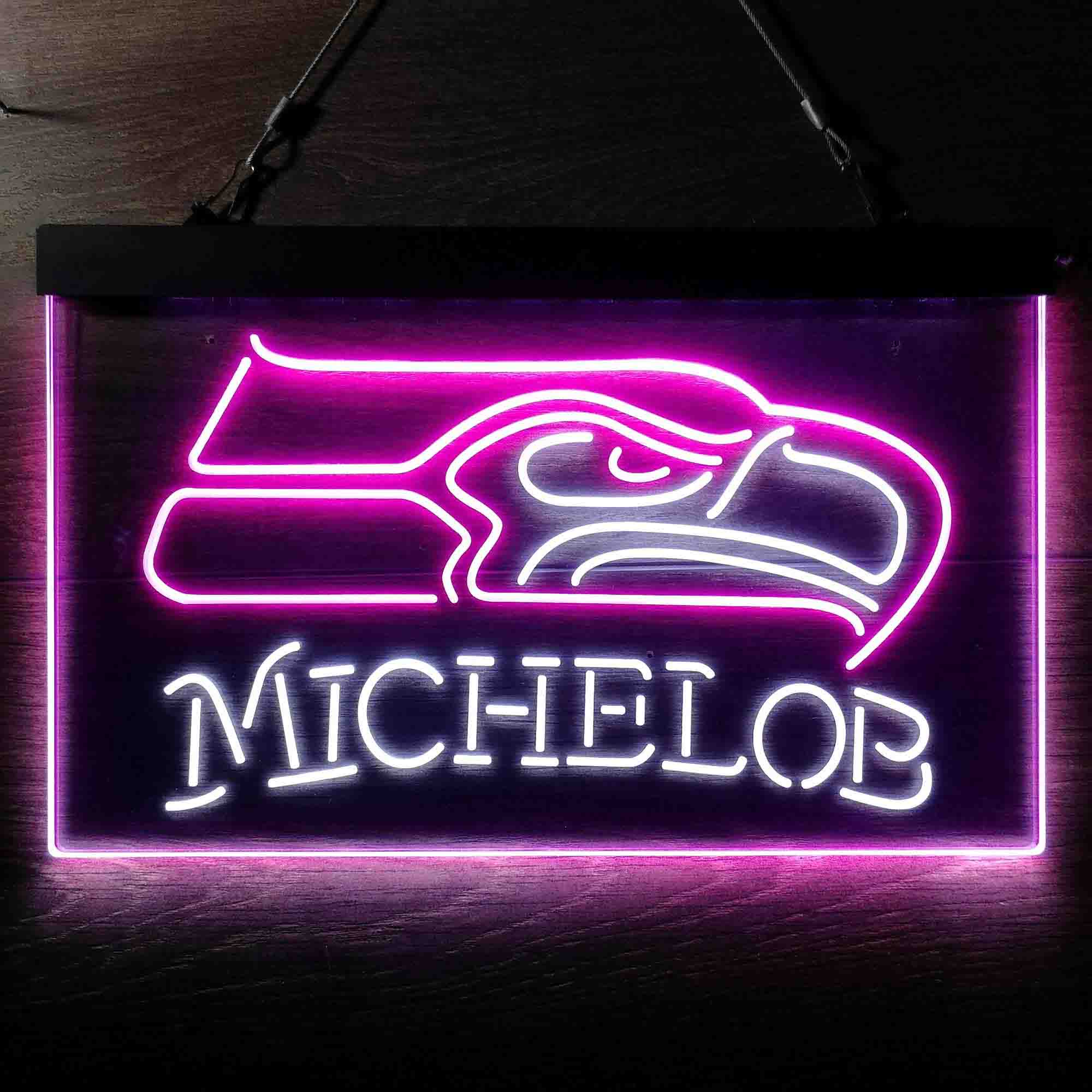 Michelob Bar Seattle Seahawks Est. 1976 Neon-Like LED Light Sign