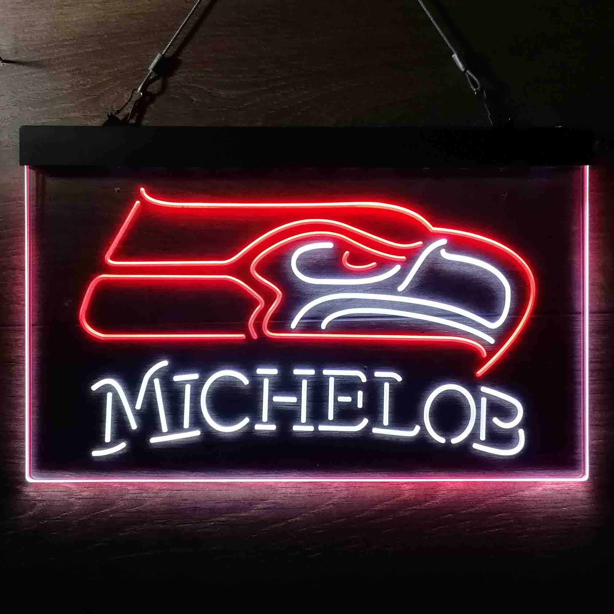 Michelob Bar Seattle Seahawks Est. 1976 Neon-Like LED Light Sign