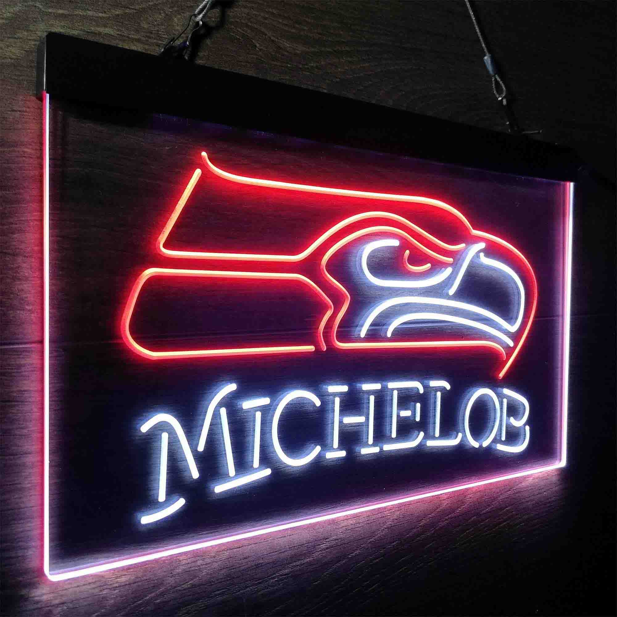 Michelob Bar Seattle Seahawks Est. 1976 Neon-Like LED Light Sign