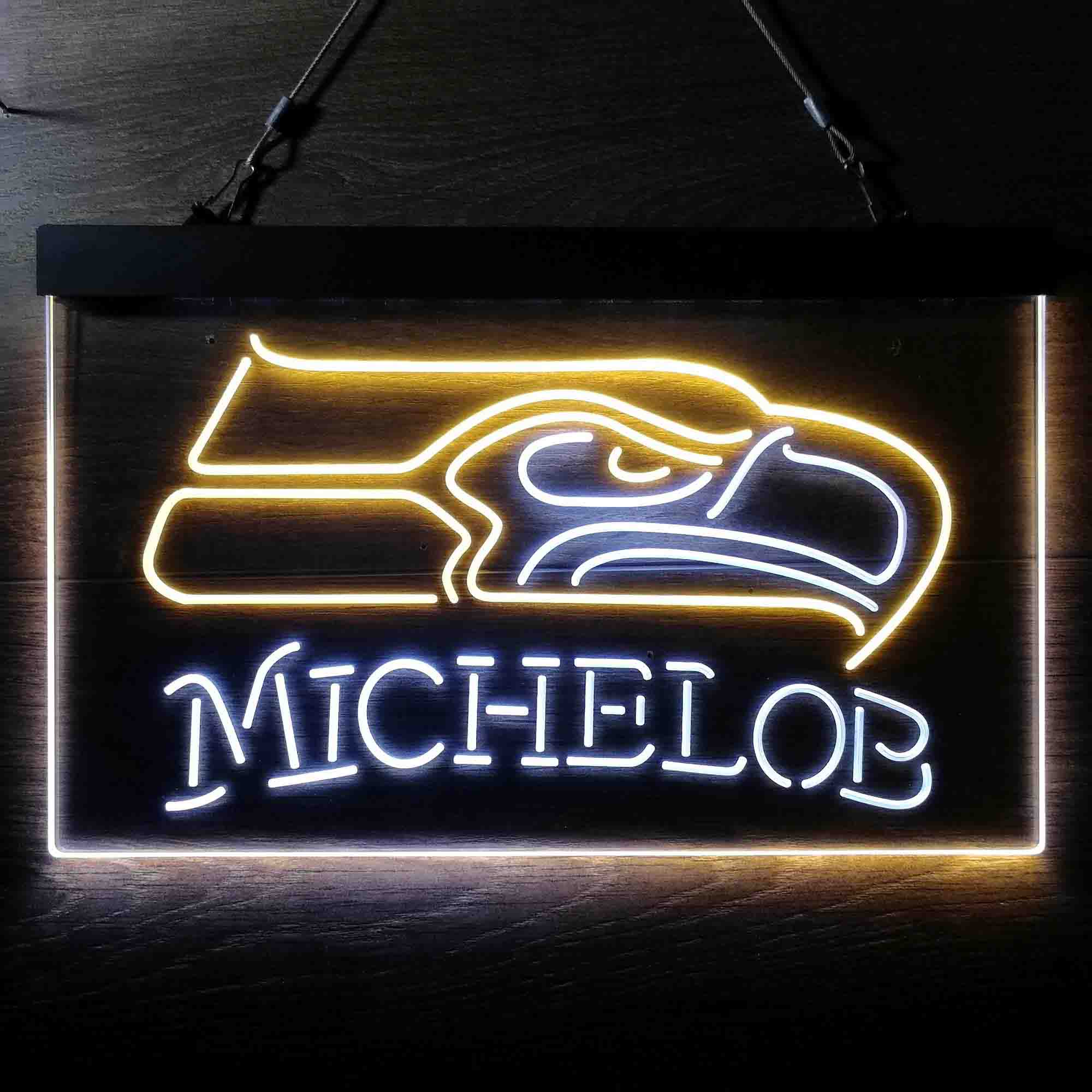 Michelob Bar Seattle Seahawks Est. 1976 Neon-Like LED Light Sign