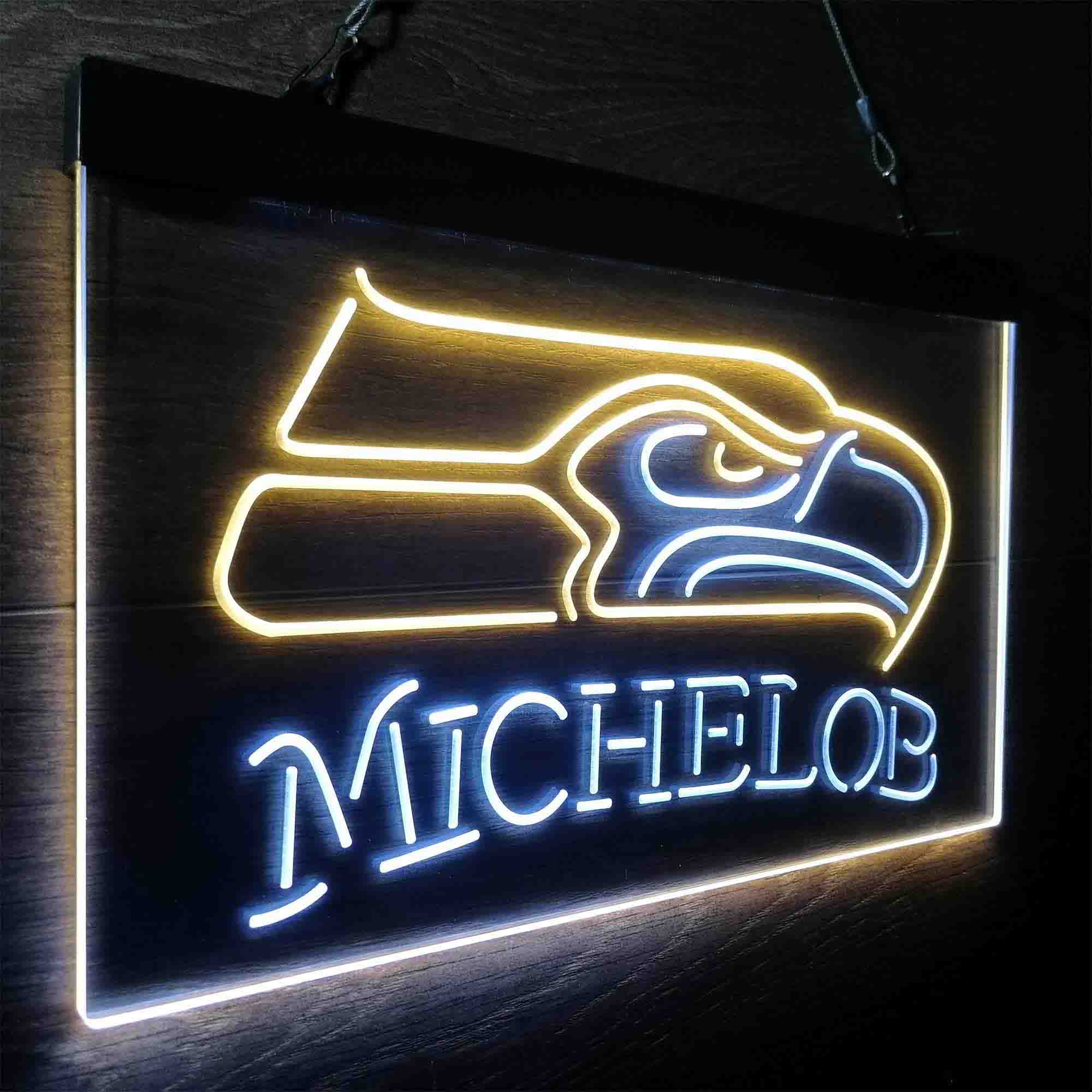 Michelob Bar Seattle Seahawks Est. 1976 Neon-Like LED Light Sign