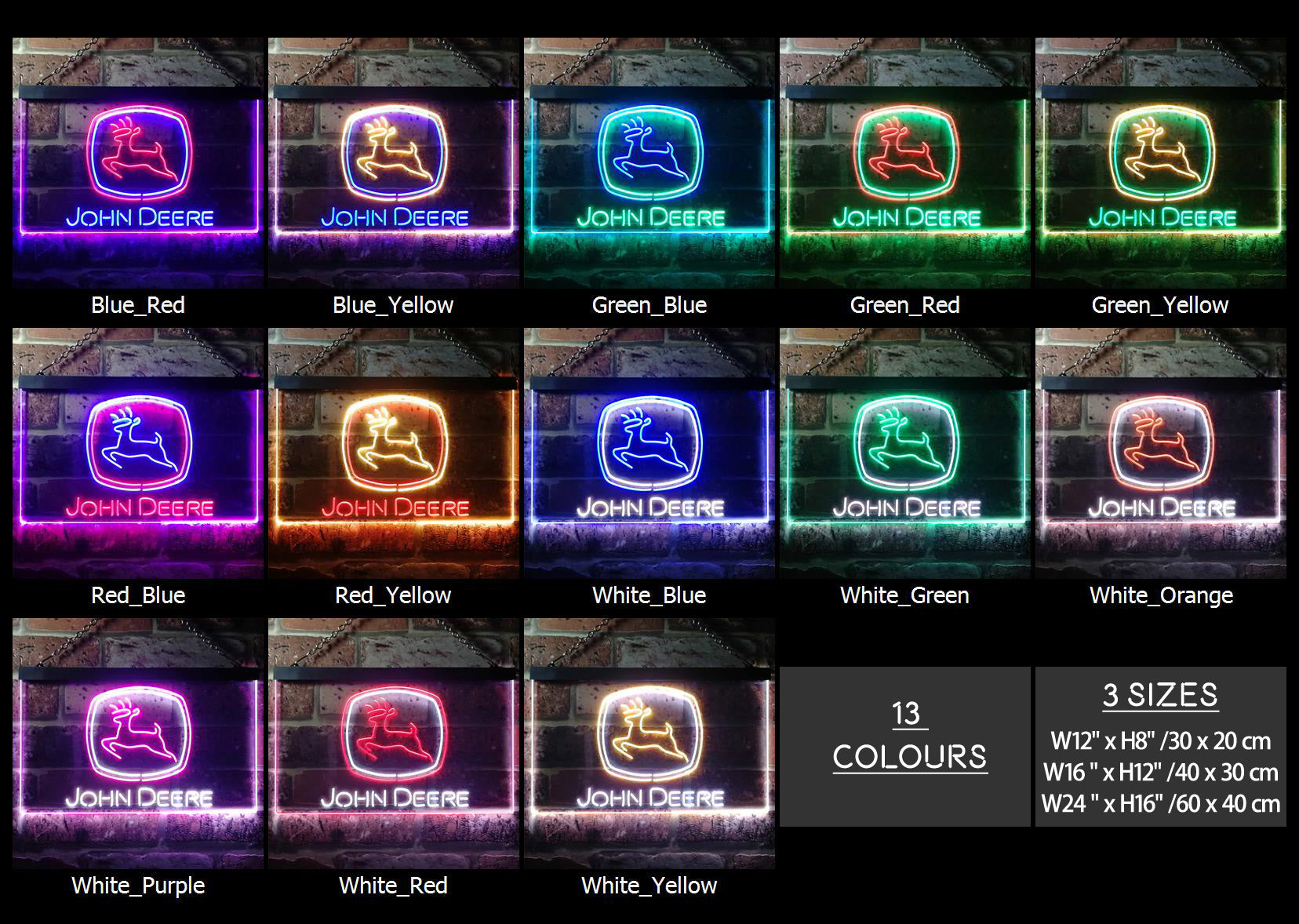 John Deere Equipment Led Neon Light Up Sign