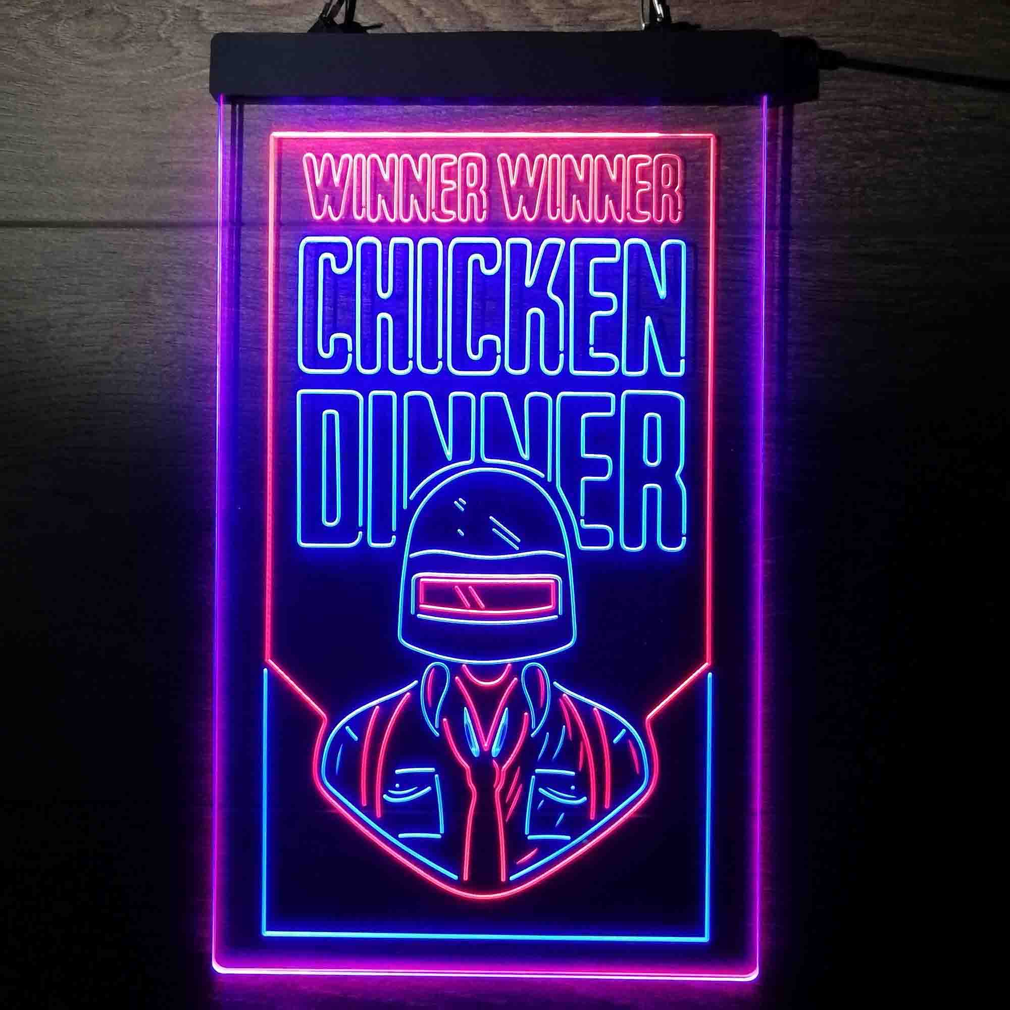 PUBG BATTLEGROUNDS Winner Winener Chicken Dinner Game Room Neon Light LED Light Sign