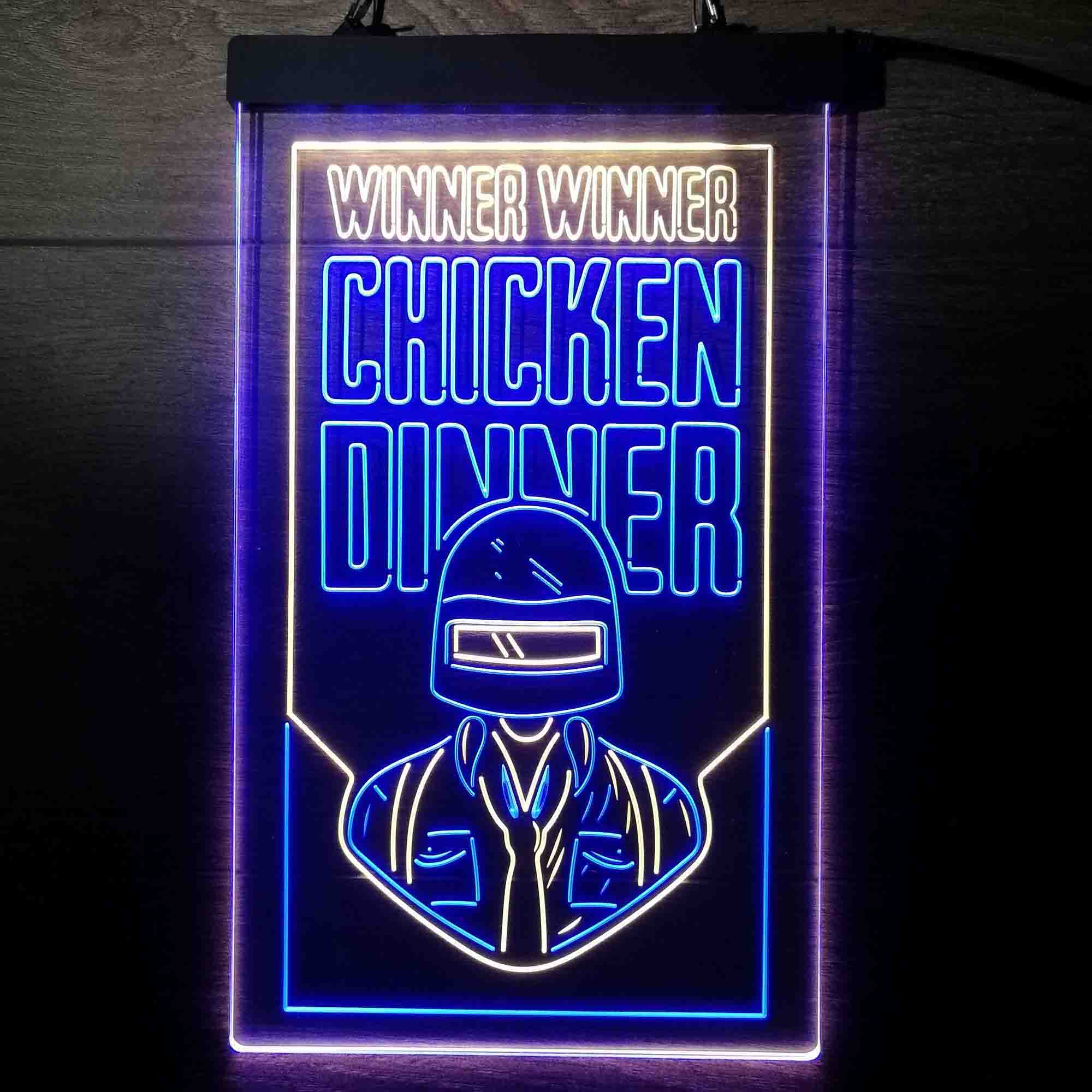 PUBG BATTLEGROUNDS Winner Winener Chicken Dinner Game Room Neon Light LED Light Sign