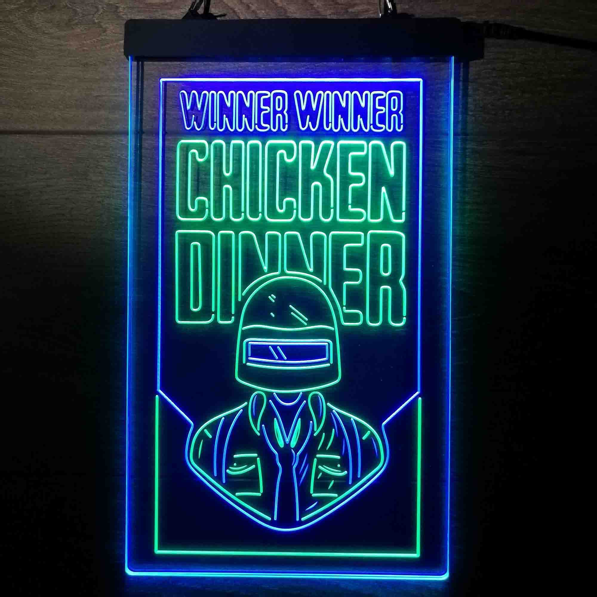 PUBG BATTLEGROUNDS Winner Winener Chicken Dinner Game Room Neon Light LED Light Sign