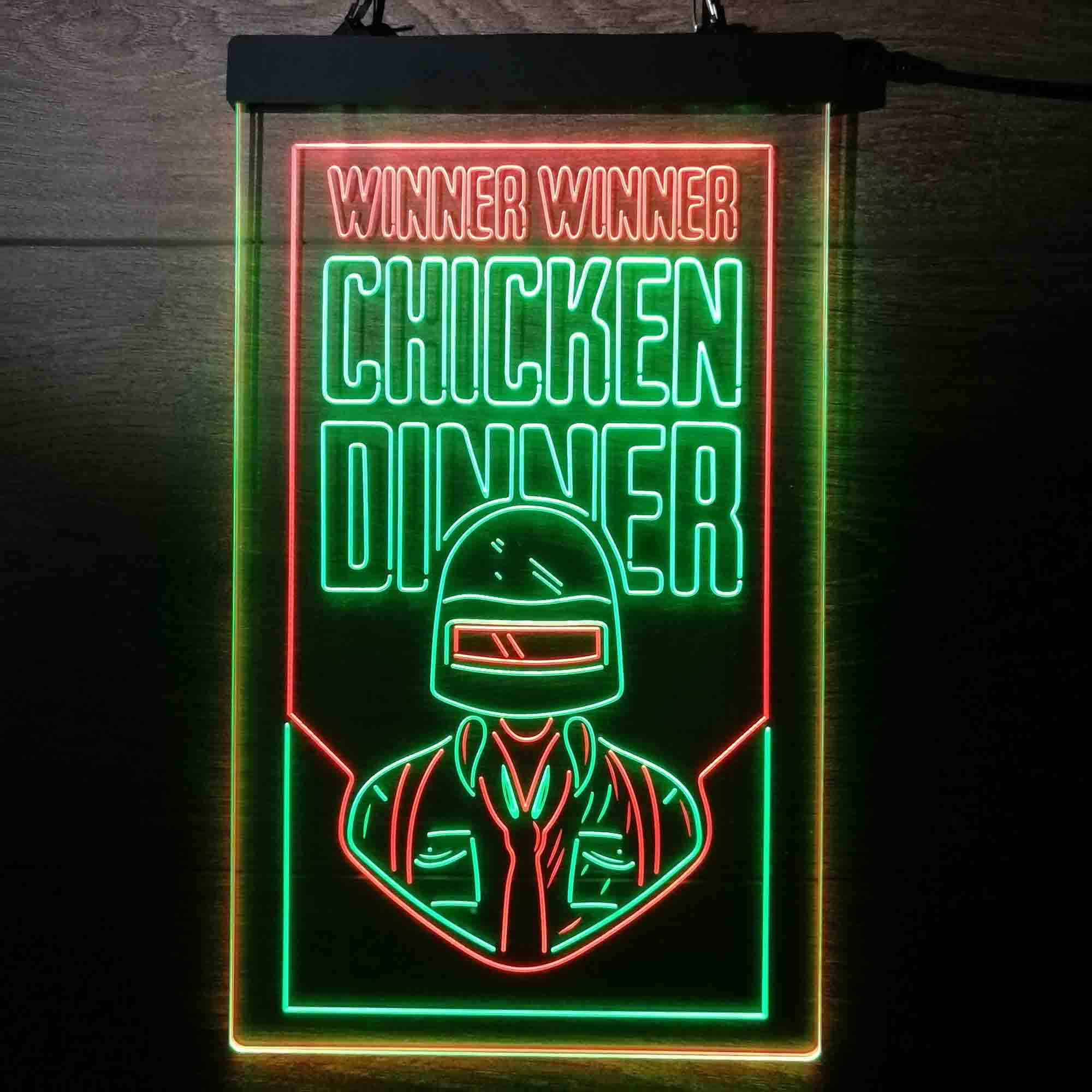 PUBG BATTLEGROUNDS Winner Winener Chicken Dinner Game Room Neon Light LED Light Sign