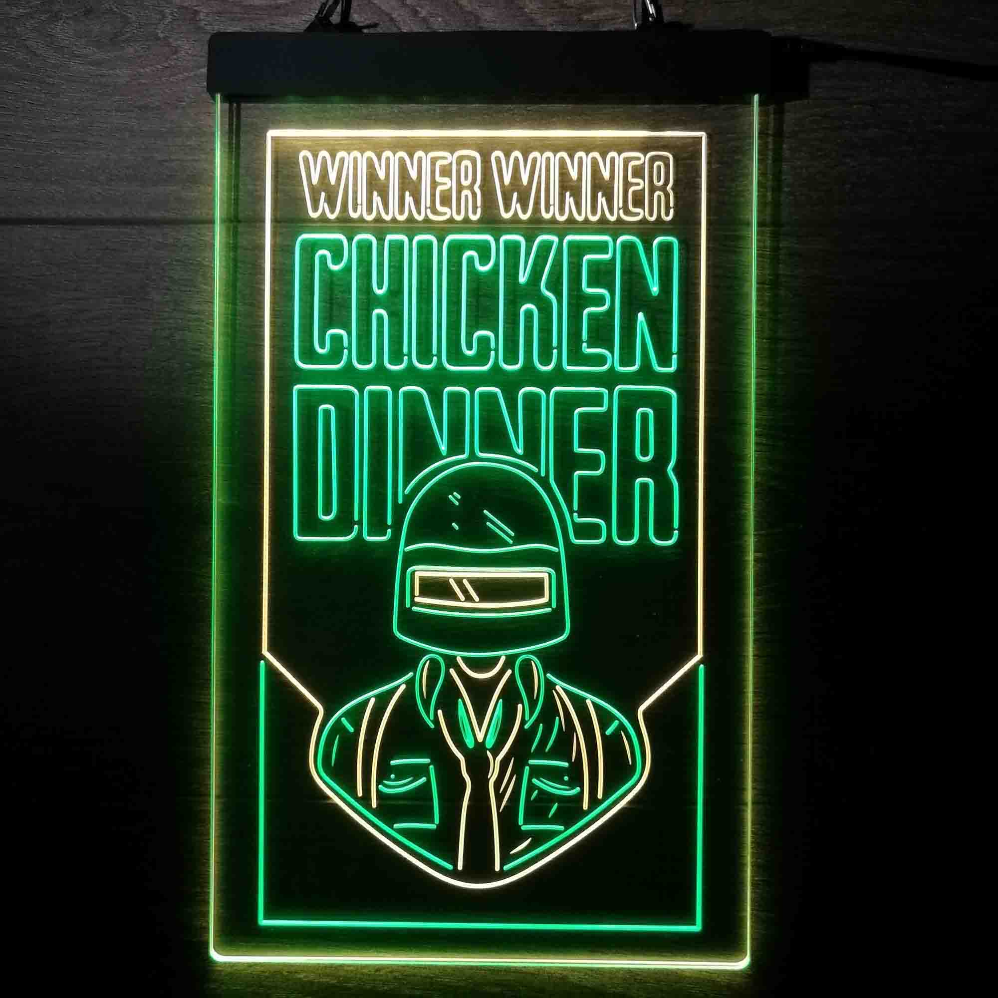 PUBG BATTLEGROUNDS Winner Winener Chicken Dinner Game Room Neon Light LED Light Sign