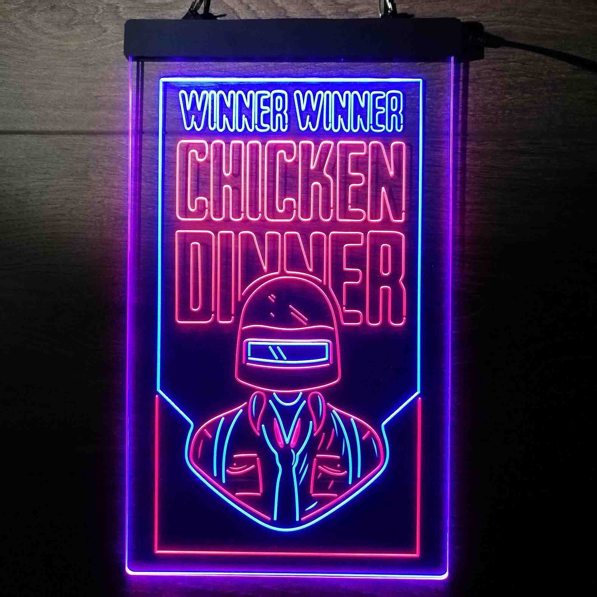 PUBG BATTLEGROUNDS Winner Winener Chicken Dinner Game Room Neon Light LED Light Sign