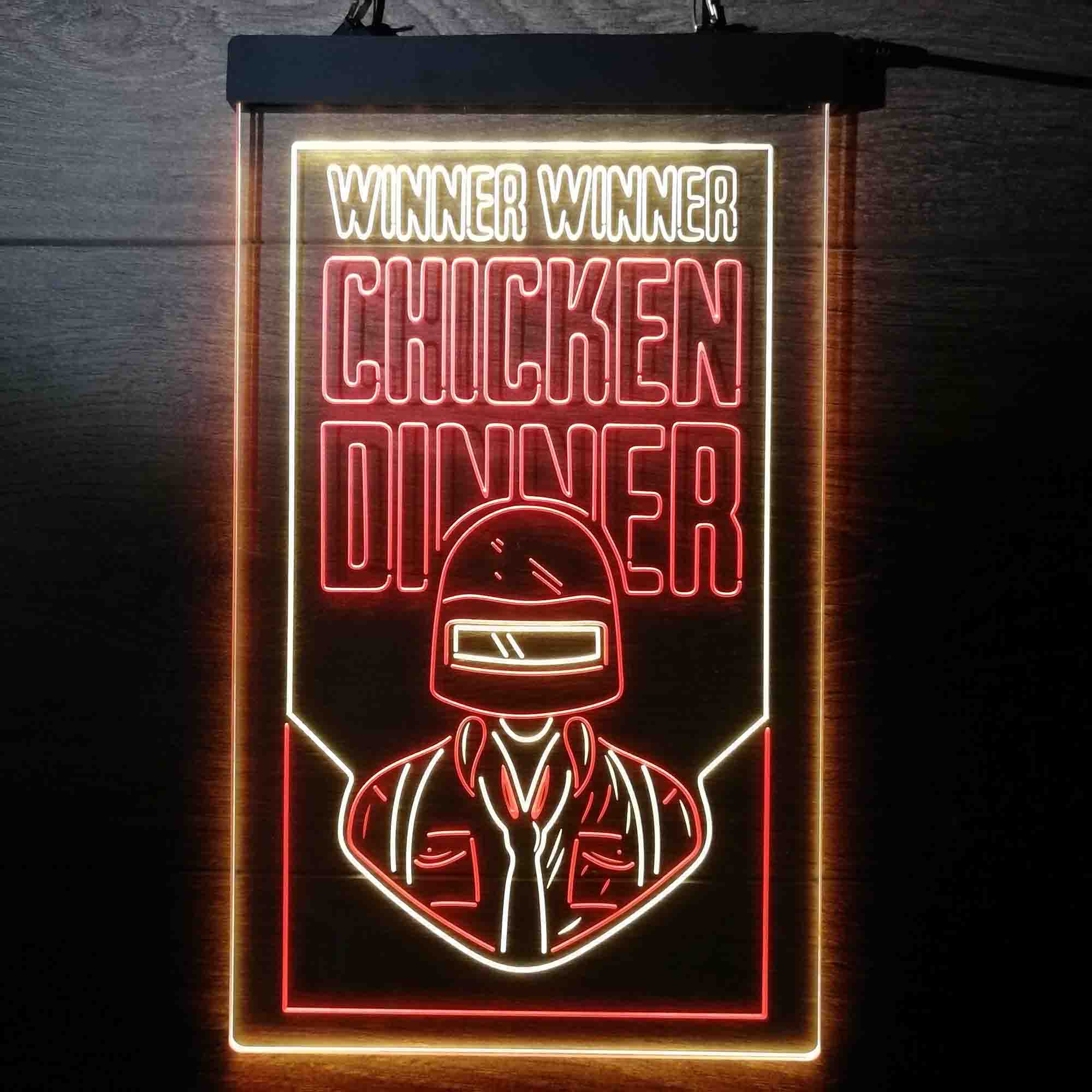 PUBG BATTLEGROUNDS Winner Winener Chicken Dinner Game Room Neon Light LED Light Sign