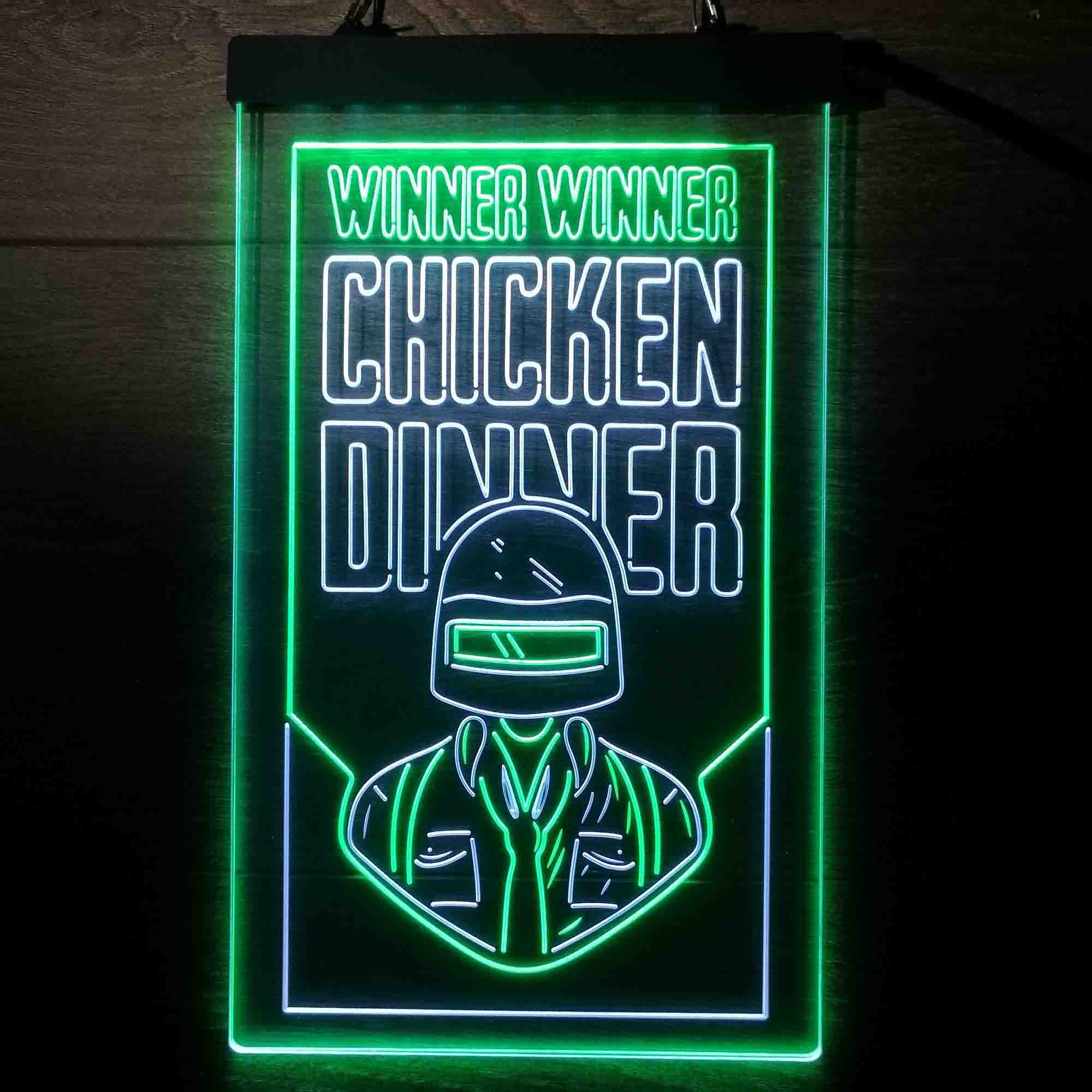 PUBG BATTLEGROUNDS Winner Winener Chicken Dinner Game Room Neon Light LED Light Sign